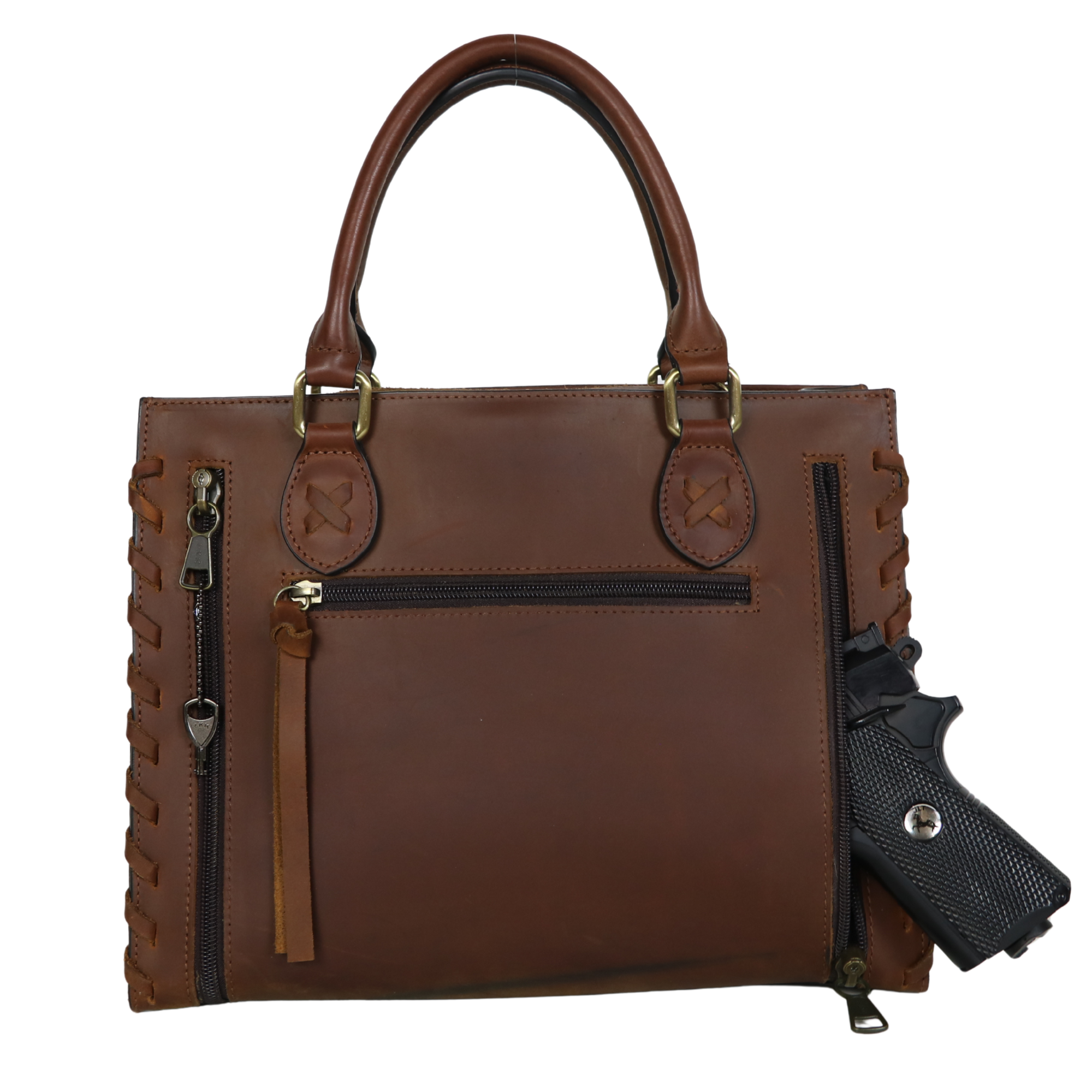 #255 Emma Concealed Carry Satchel with Cheetah strap