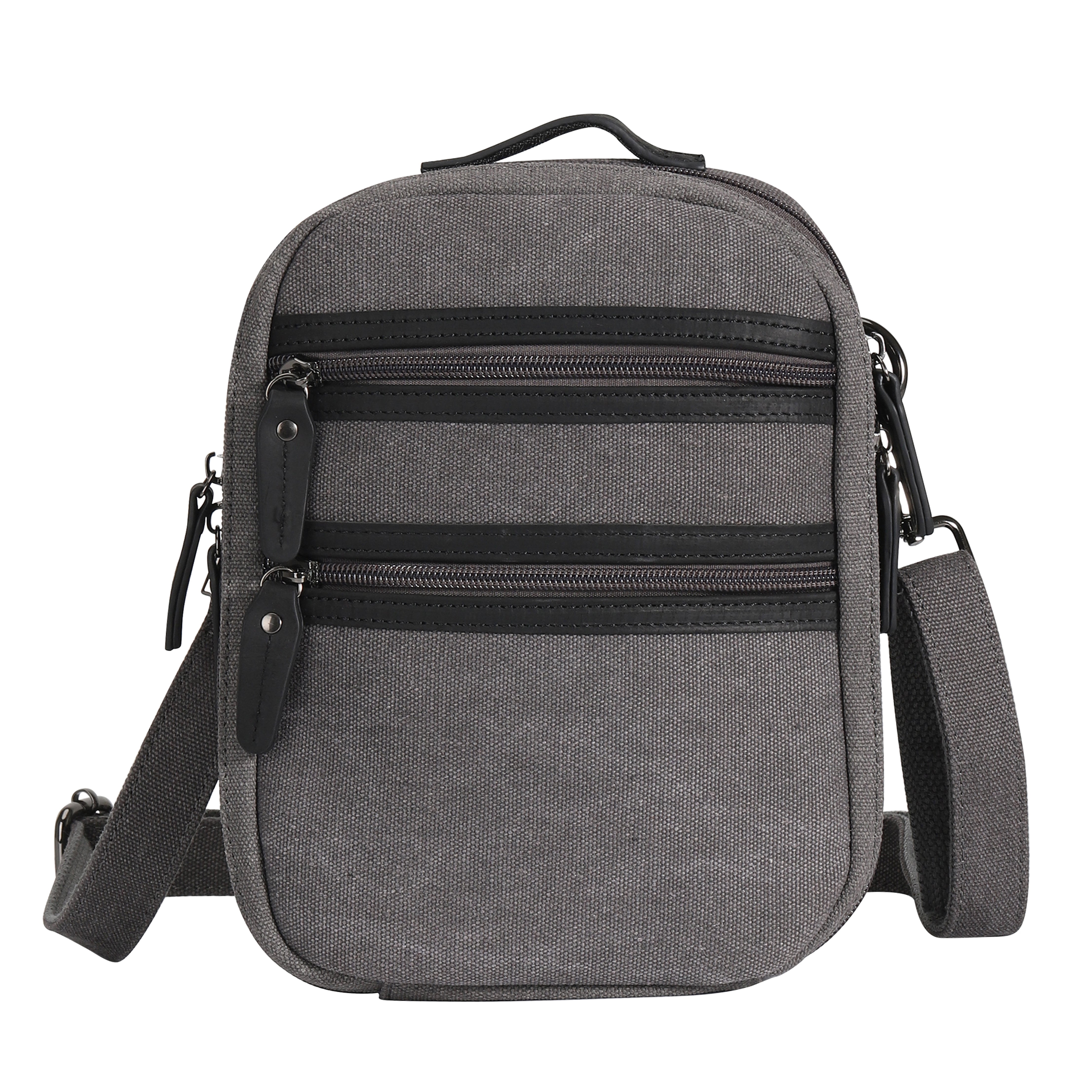 Lightweight concealed carry sling, Jax canvas crossbody with built-in mag storage and phone slot