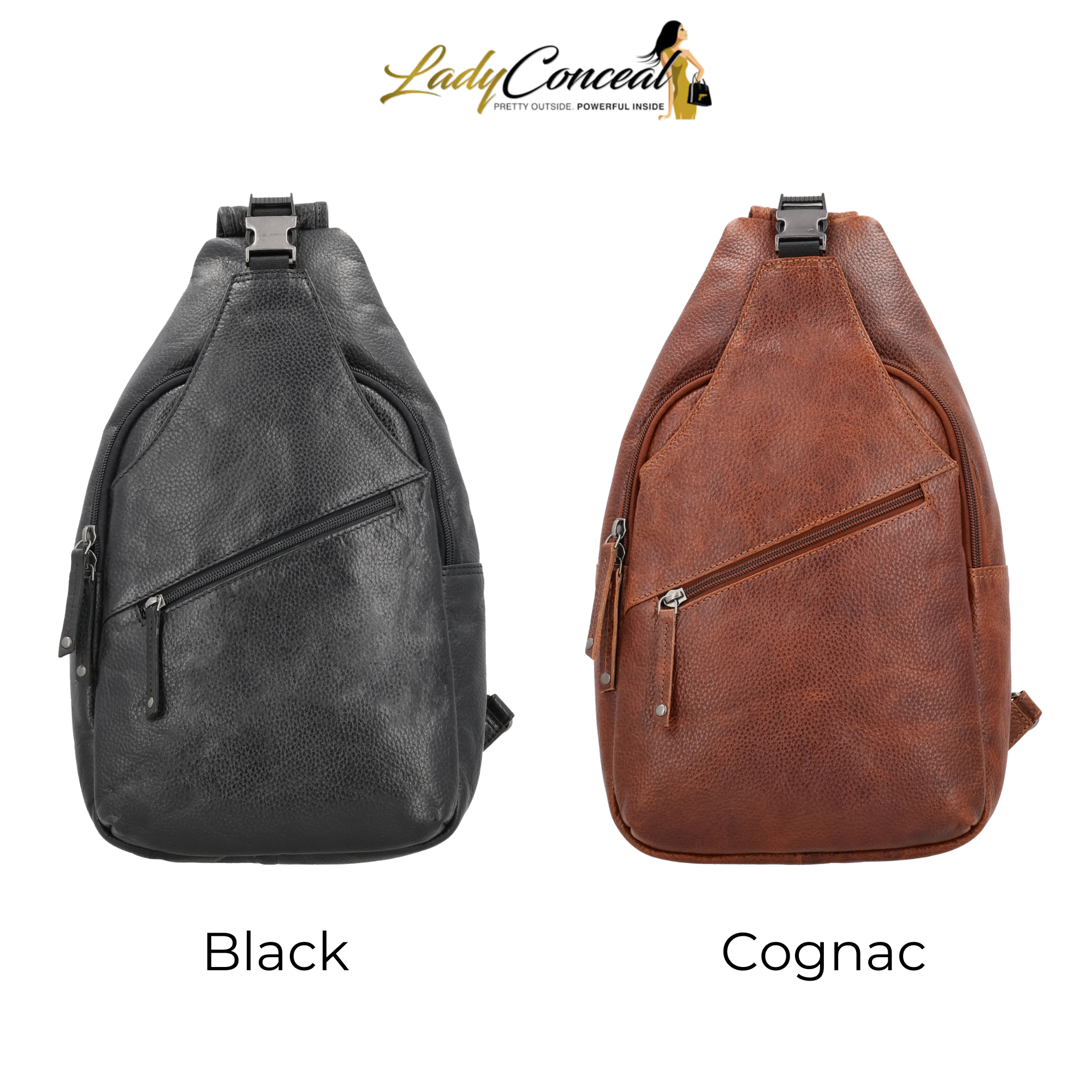 Concealed Carry Unisex Grayson Buffalo Leather Sling by Lady Conceal