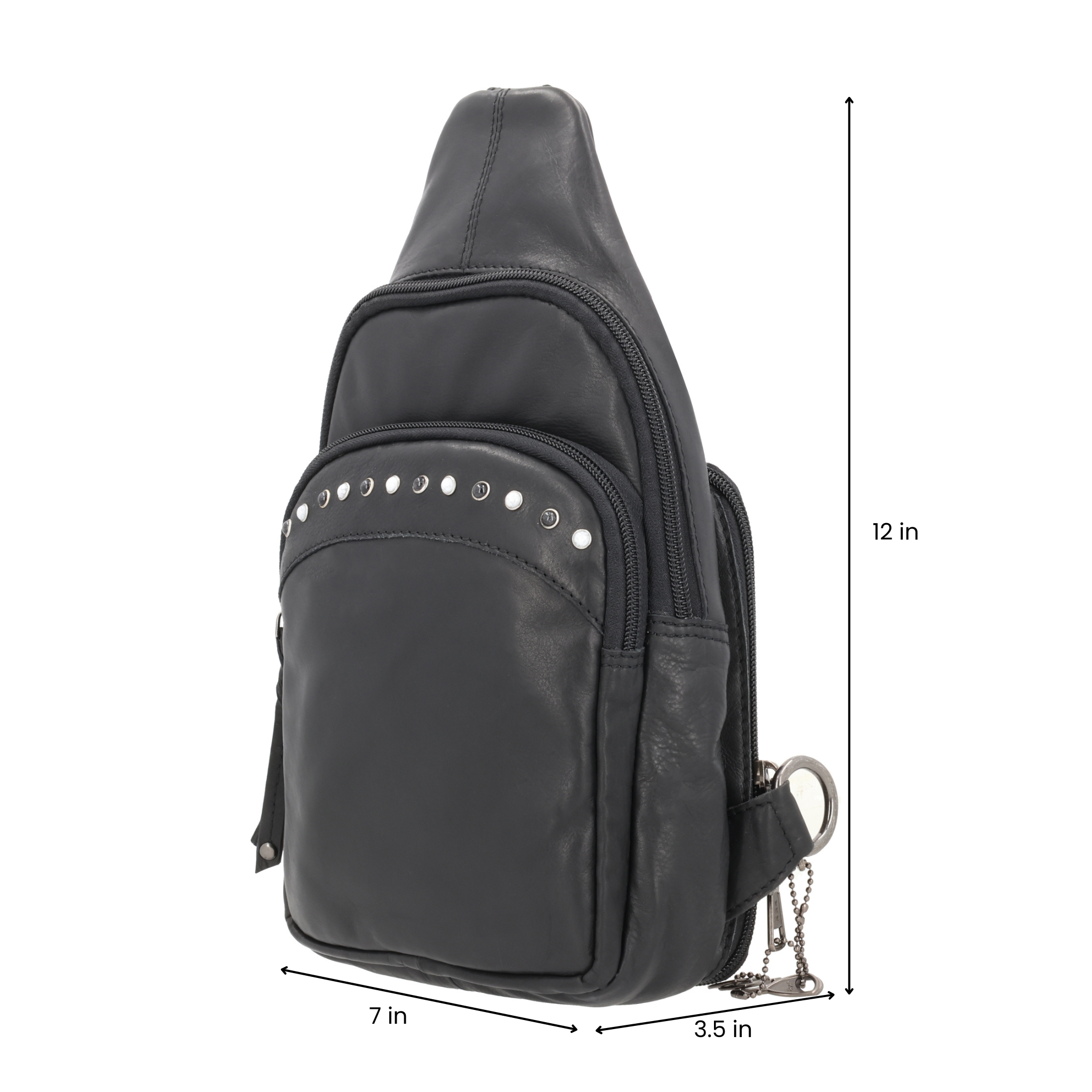 Concealed Carry Haven Sling Leather Backpack by Lady Conceal - Anti Theft Locking Leather Bag - Gun Backpack - Universal Holster for Pistol - Tactical Firearm Gear