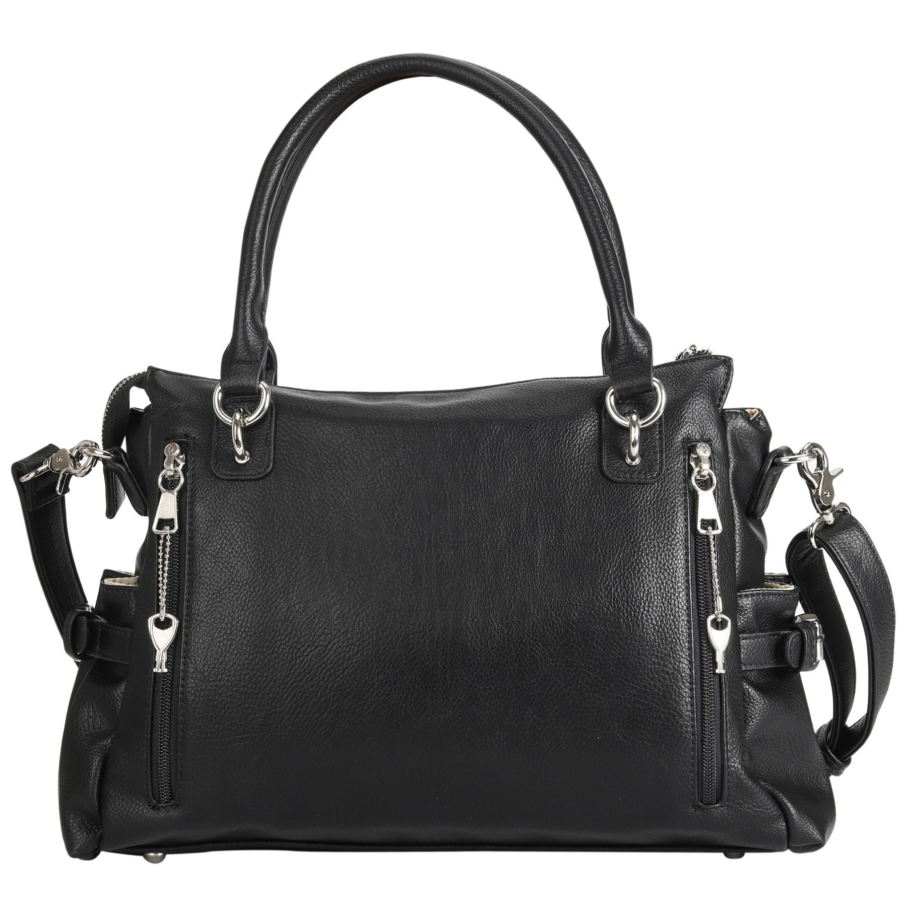 Concealed Carry Jessica Satchel by Lady Conceal — Women's Vegan Leather CCW Purse with Hidden Gun Compartment & YKK Locking Zipper