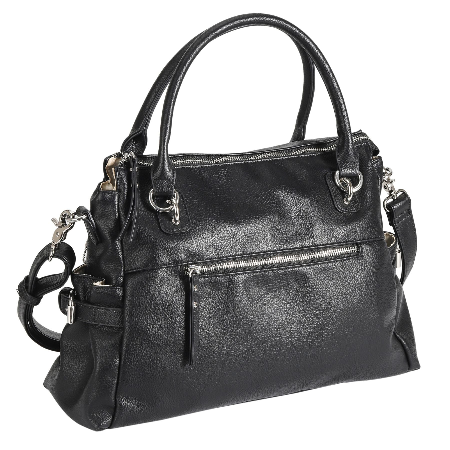 Concealed Carry Jessica Satchel by Lady Conceal — Women's Vegan Leather CCW Purse with Hidden Gun Compartment & YKK Locking Zipper