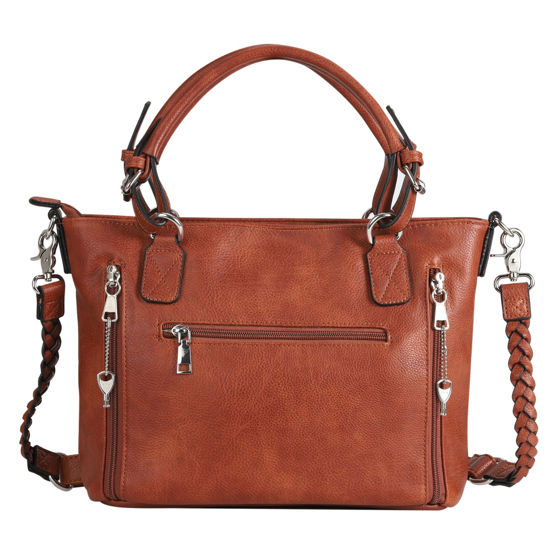 Concealed Carry Ella Tote Satchel - Designer Concealed Carry Bags for Women - YKK Locking Firearm Bag with Universal Holster - Self Defense Bags for Women - Tactical CCW Bags - Popular Conceal Carry Purse for Handgun
