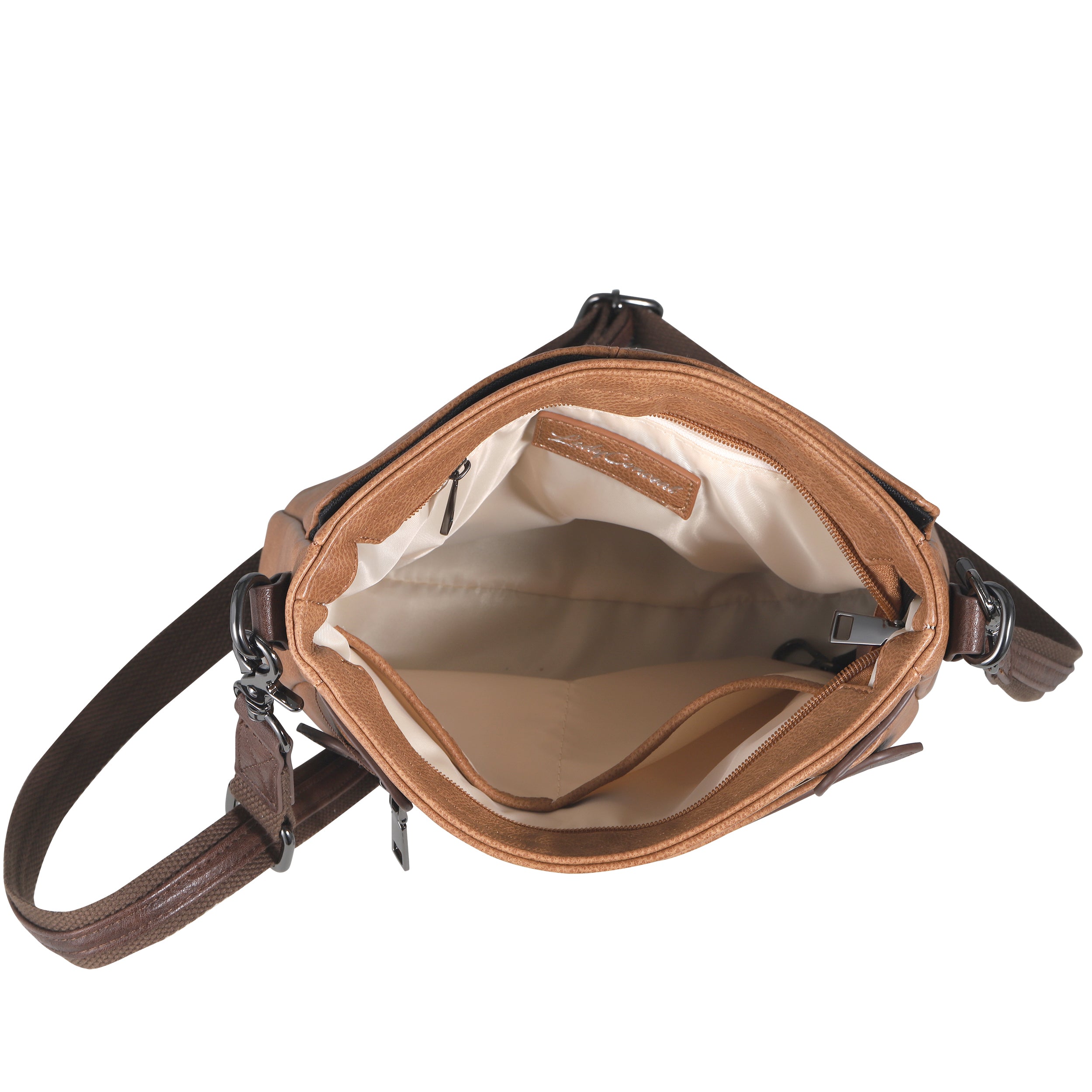 Pistol EDC bag Addison Crossbody by Lady Conceal with organized interior pockets