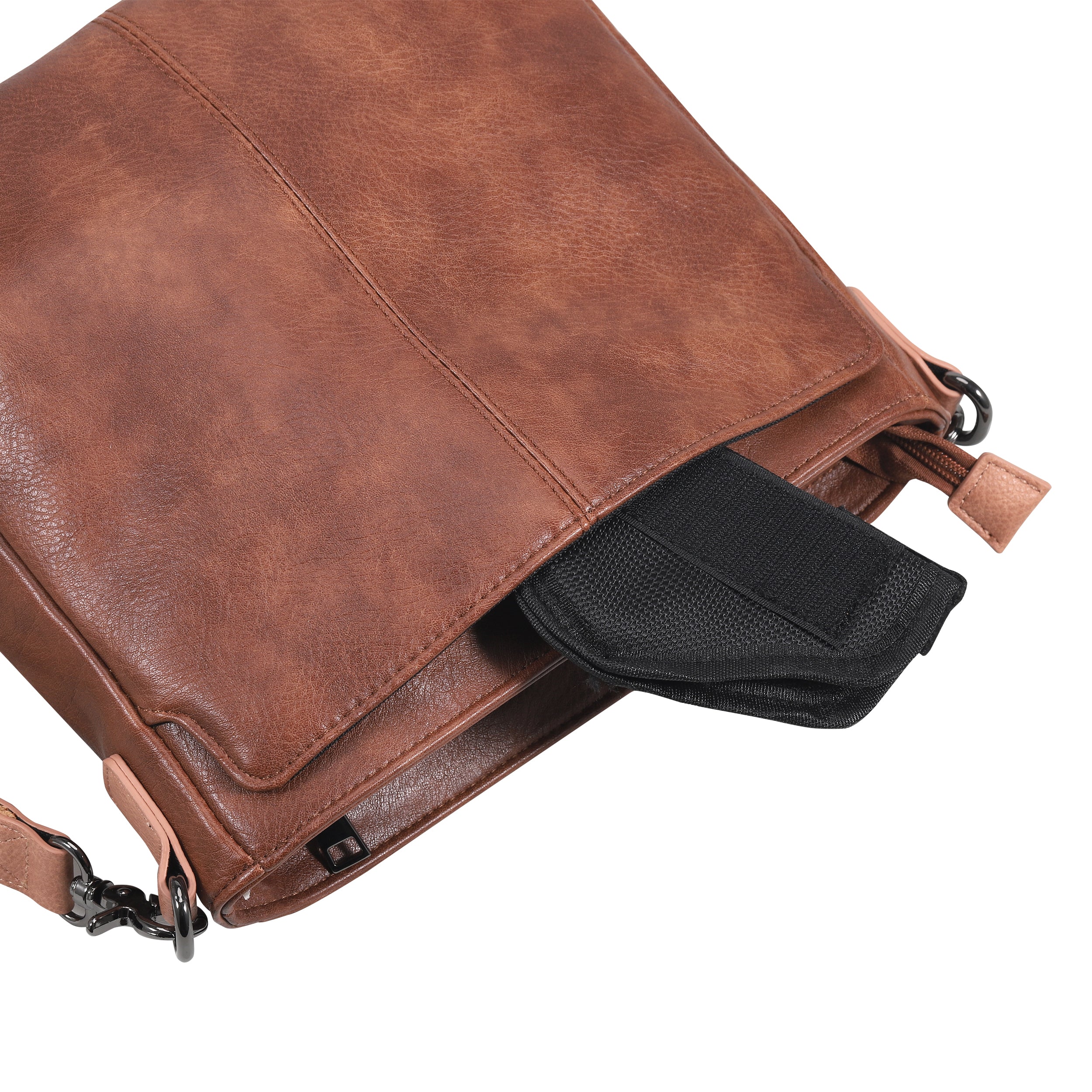 Lady Conceal Addison Crossbody with magnetic draw concealed pocket for firearm access