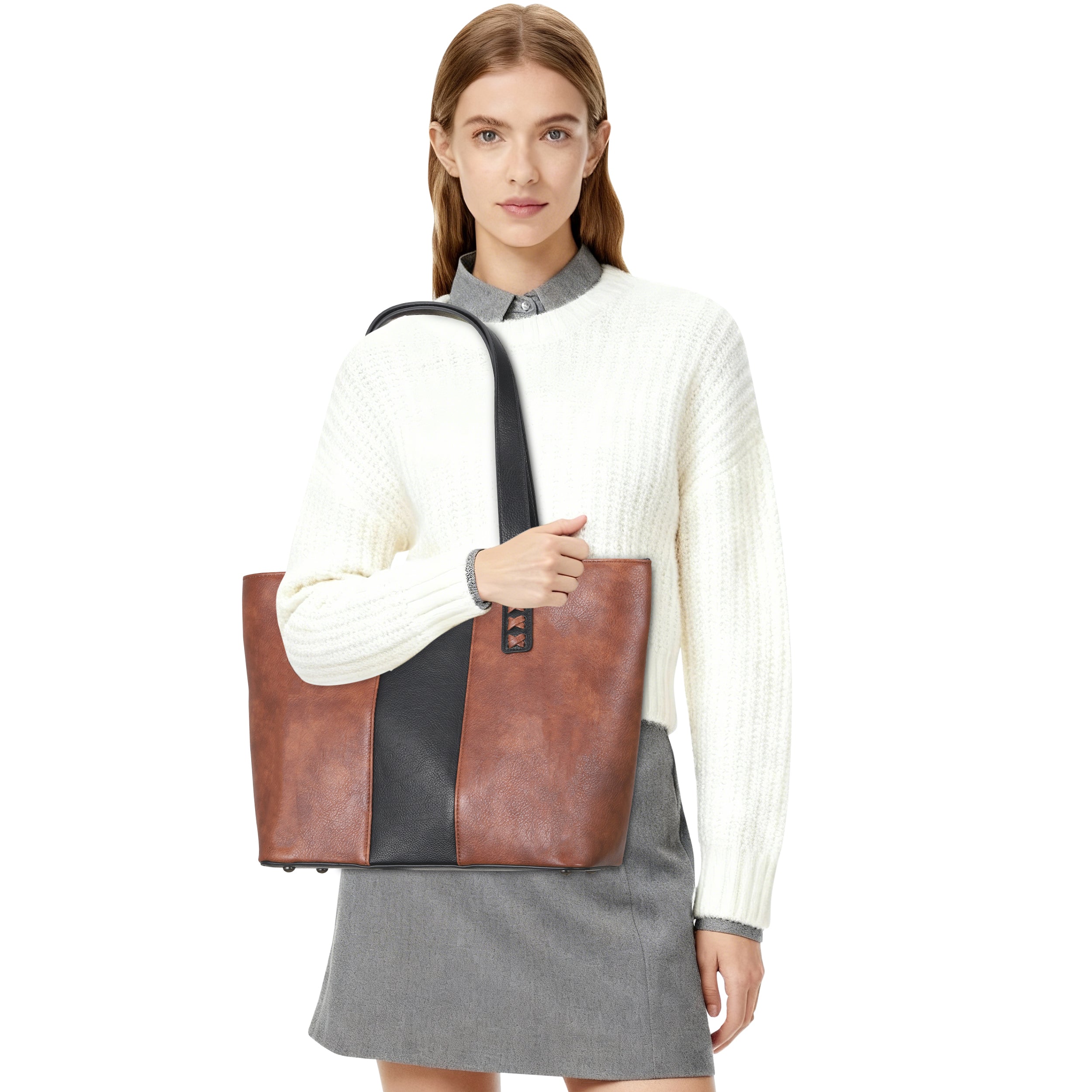Lady Conceal Wrenly Tote faux leather best concealed carry bag with universal holster