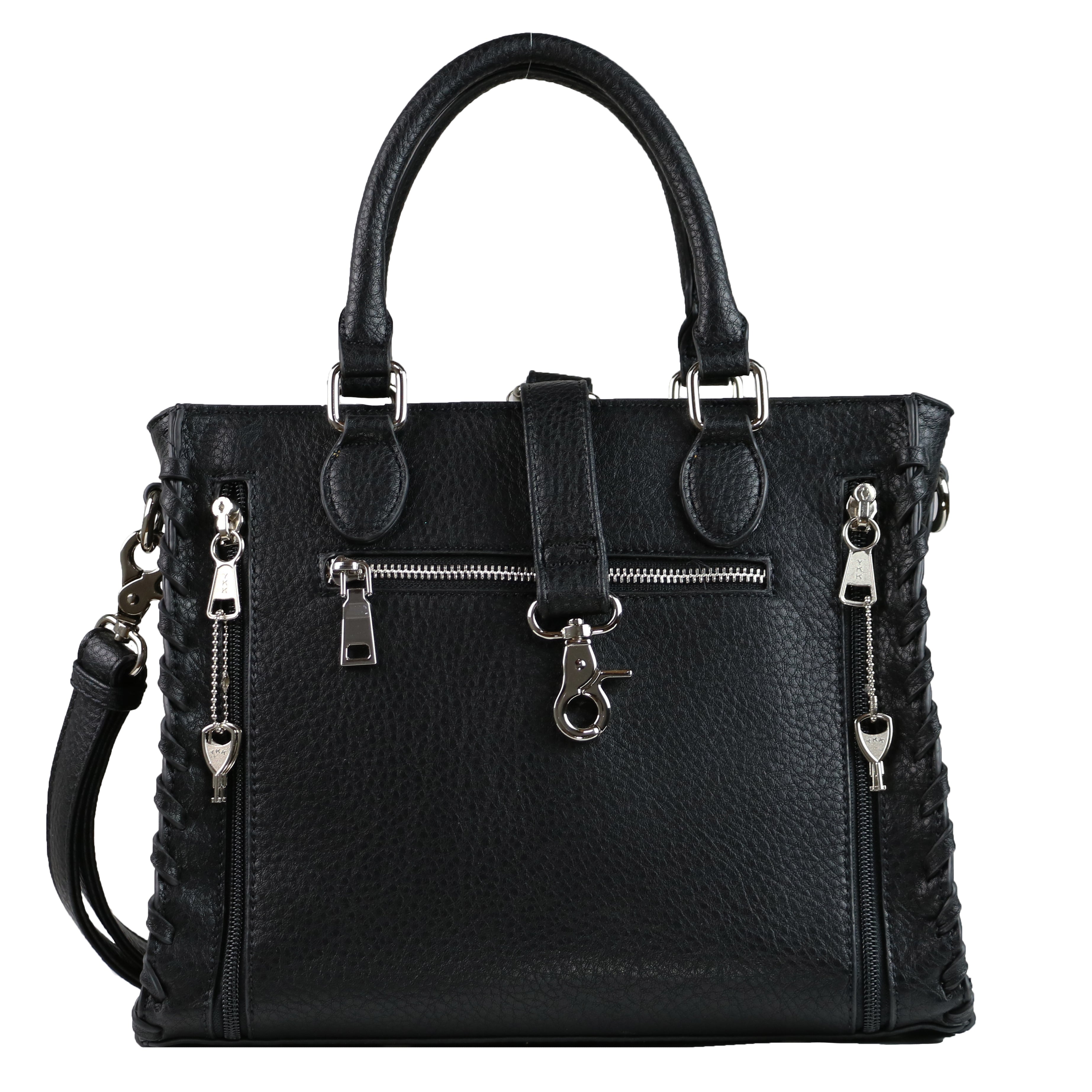 Concealed Carry Ann Satchel by Lady Conceal - Designer Luxury Conceal Carry Handbag - YKK Locking Zippers and Universal Handbag Gun and Pistol Bag - crossbody Handbag for concealed gun carry - concealed carry Handbag Ann Satchel gun Handbag - concealed carry gun Handbag