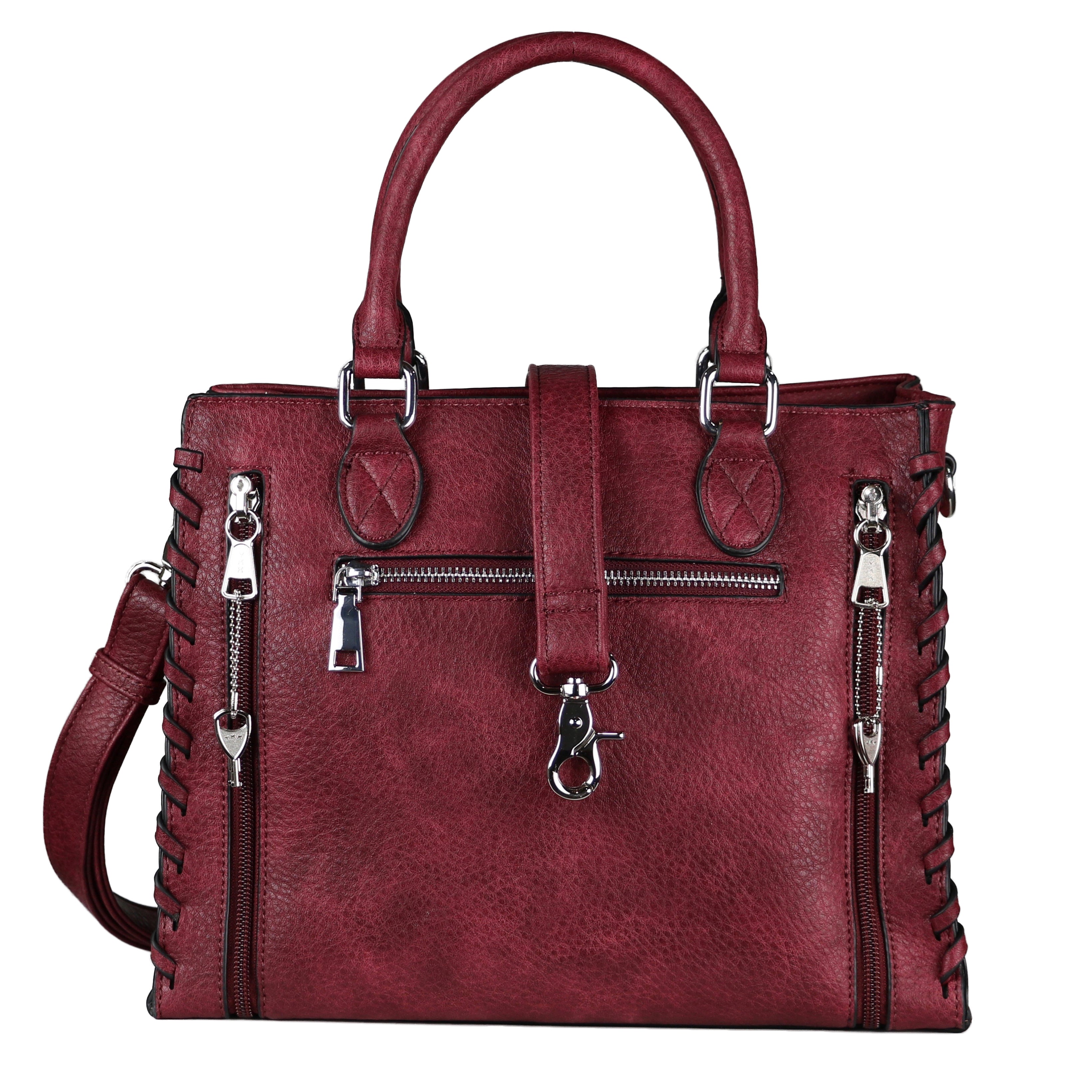 Concealed Carry Ann Satchel by Lady Conceal - Designer Luxury Conceal Carry Handbag - YKK Locking Zippers and Universal Handbag Gun and Pistol Bag - crossbody Handbag for concealed gun carry - concealed carry Handbag Ann Satchel gun Handbag - concealed carry gun Handbag