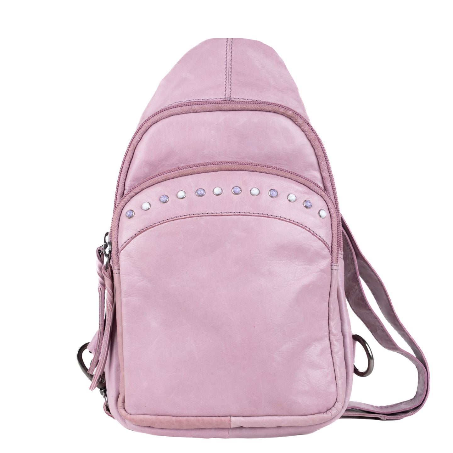 Concealed Carry Haven Sling Leather Backpack by Lady Conceal - Anti Theft Locking Leather Bag - Gun Backpack - Universal Holster for Pistol - Tactical Firearm Gear