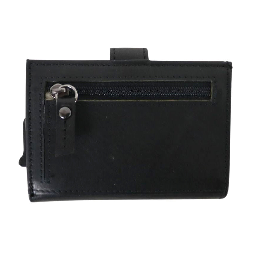 Nova RFID Compact Leather Wallet by Lady Conceal Anti Credit Card Theft RFID Protected - 100% Leather Unisex Wallet - Pop Up Wallet for Cards Bills Coins - Button Closing Wallet