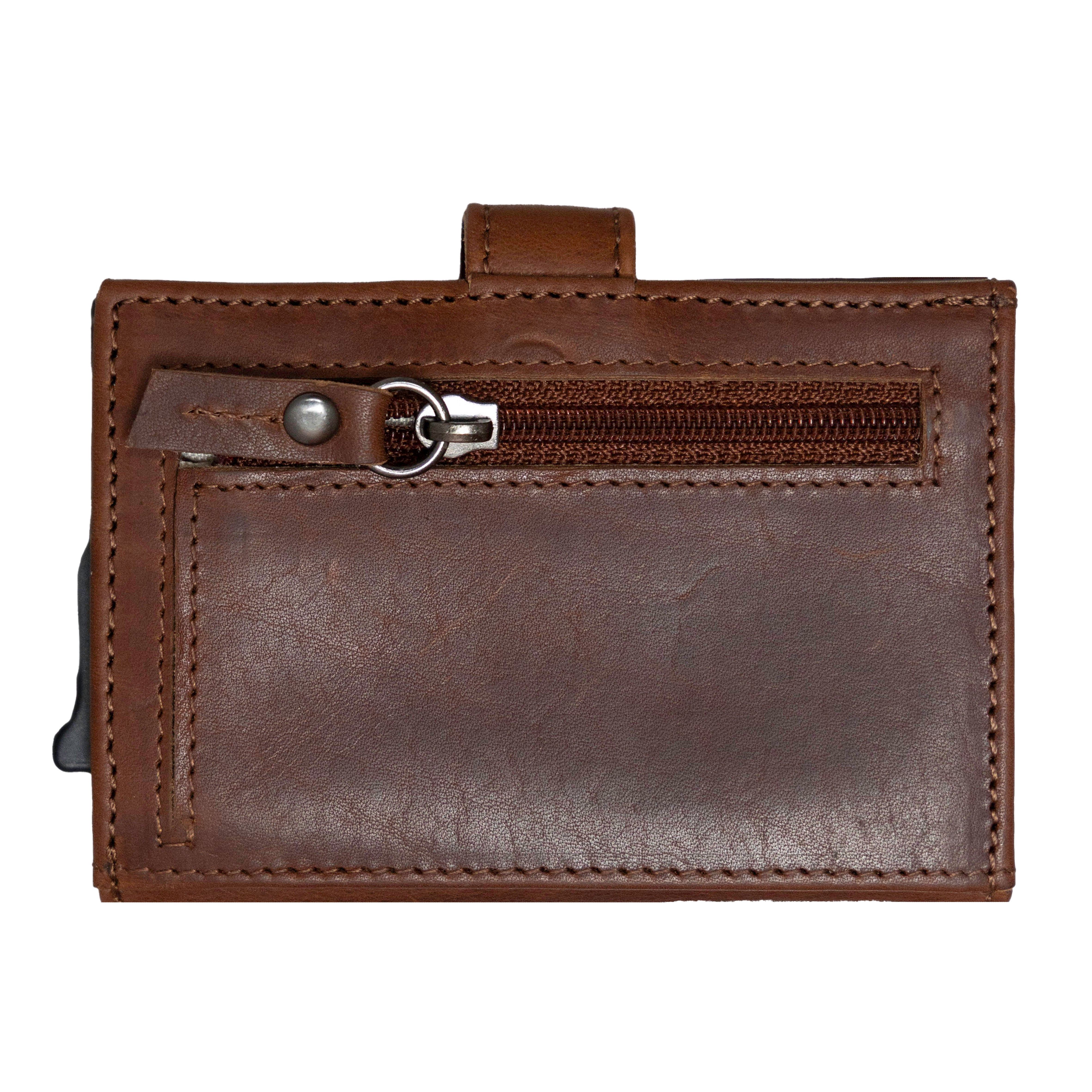 Nova RFID Compact Leather Wallet by Lady Conceal Anti Credit Card Theft RFID Protected - 100% Leather Unisex Wallet - Pop Up Wallet for Cards Bills Coins - Button Closing Wallet