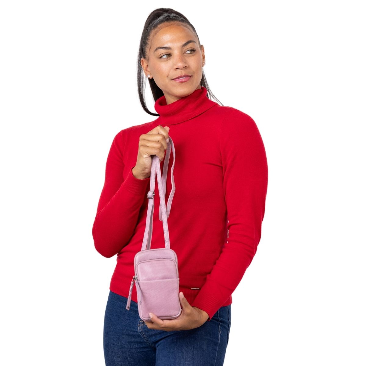 Shay Leather RFID Crossbody by Lady Conceal for Tasers and Pepper Spray - Bag for Self Defense - Women Pepper Spray _ Leather Conceal Bag - Tactical Accessories for Women