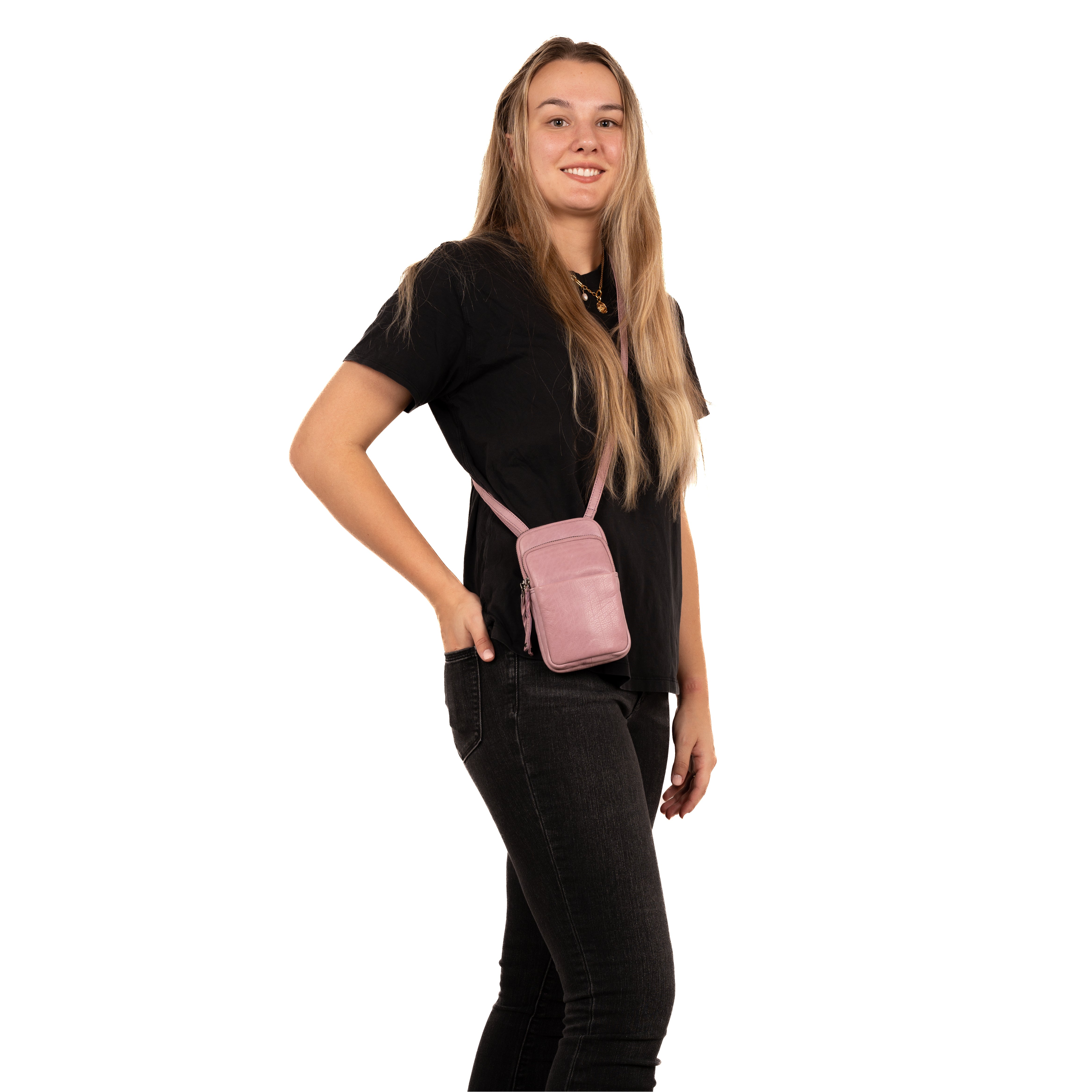 Shay Leather RFID Crossbody by Lady Conceal for Tasers and Pepper Spray - Bag for Self Defense - Women Pepper Spray _ Leather Conceal Bag - Tactical Accessories for Women