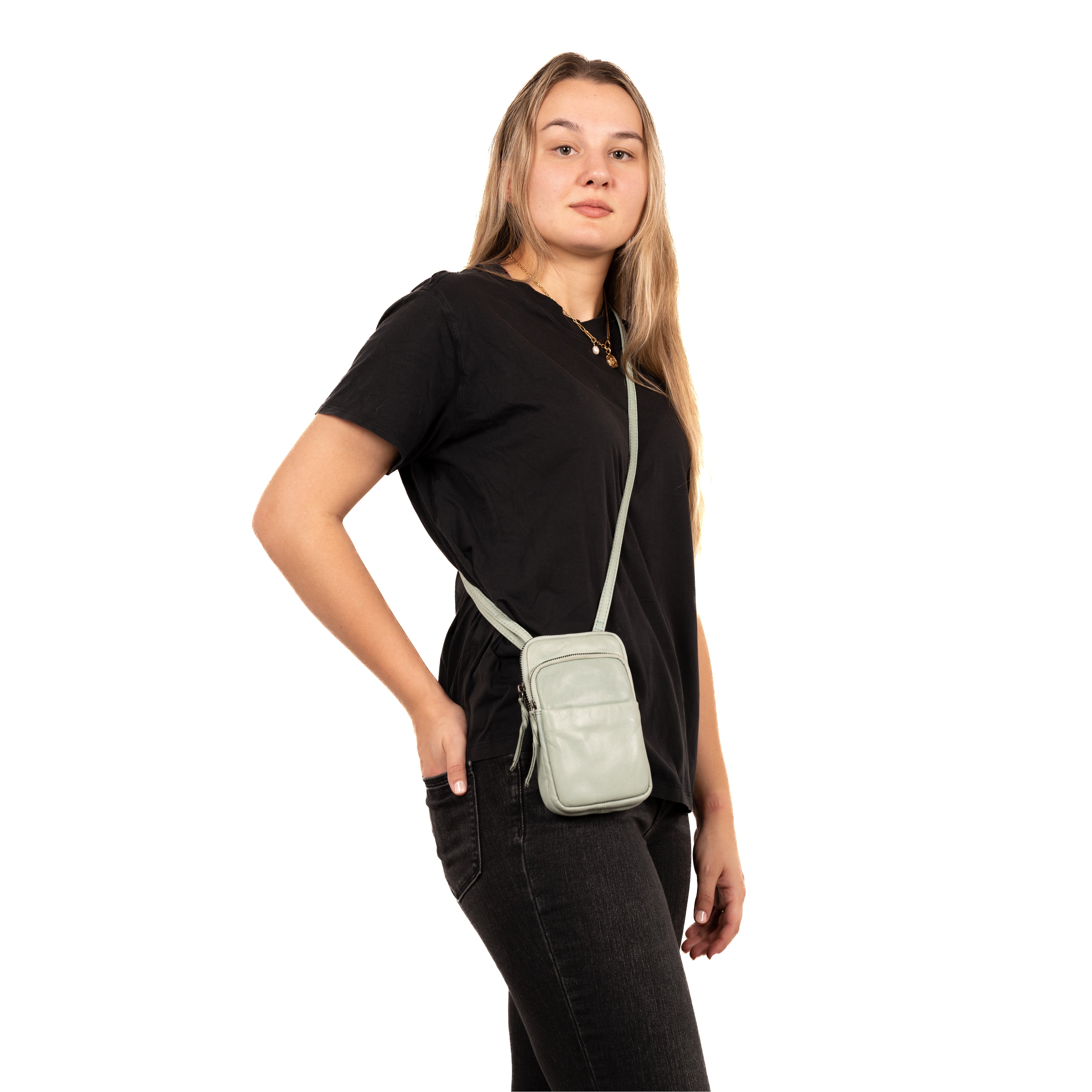 Shay Leather RFID Crossbody by Lady Conceal for Tasers and Pepper Spray - Bag for Self Defense - Women Pepper Spray _ Leather Conceal Bag - Tactical Accessories for Women