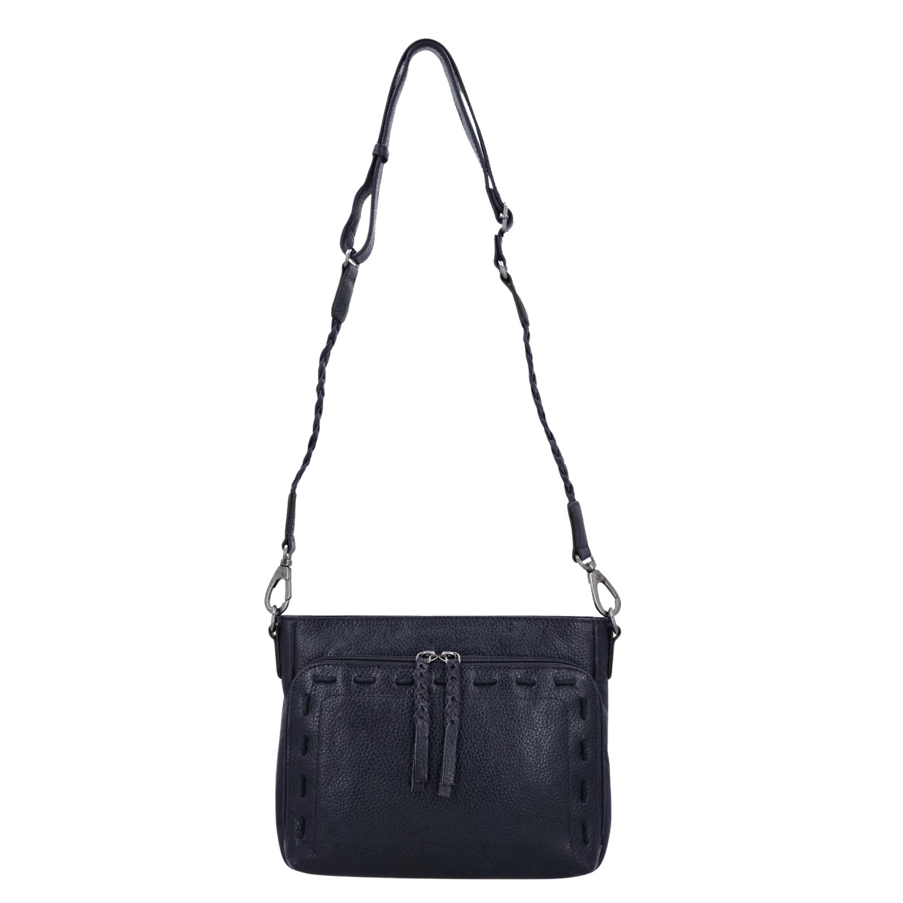 Concealed Carry Zoe Leather Crossbody by Lady Conceal with Locking Zippers - Firearm Bags for Women - Crossbody CCW Bag - Fast Draw Bag - YKK Locking Zipper Bag - Universal Holster