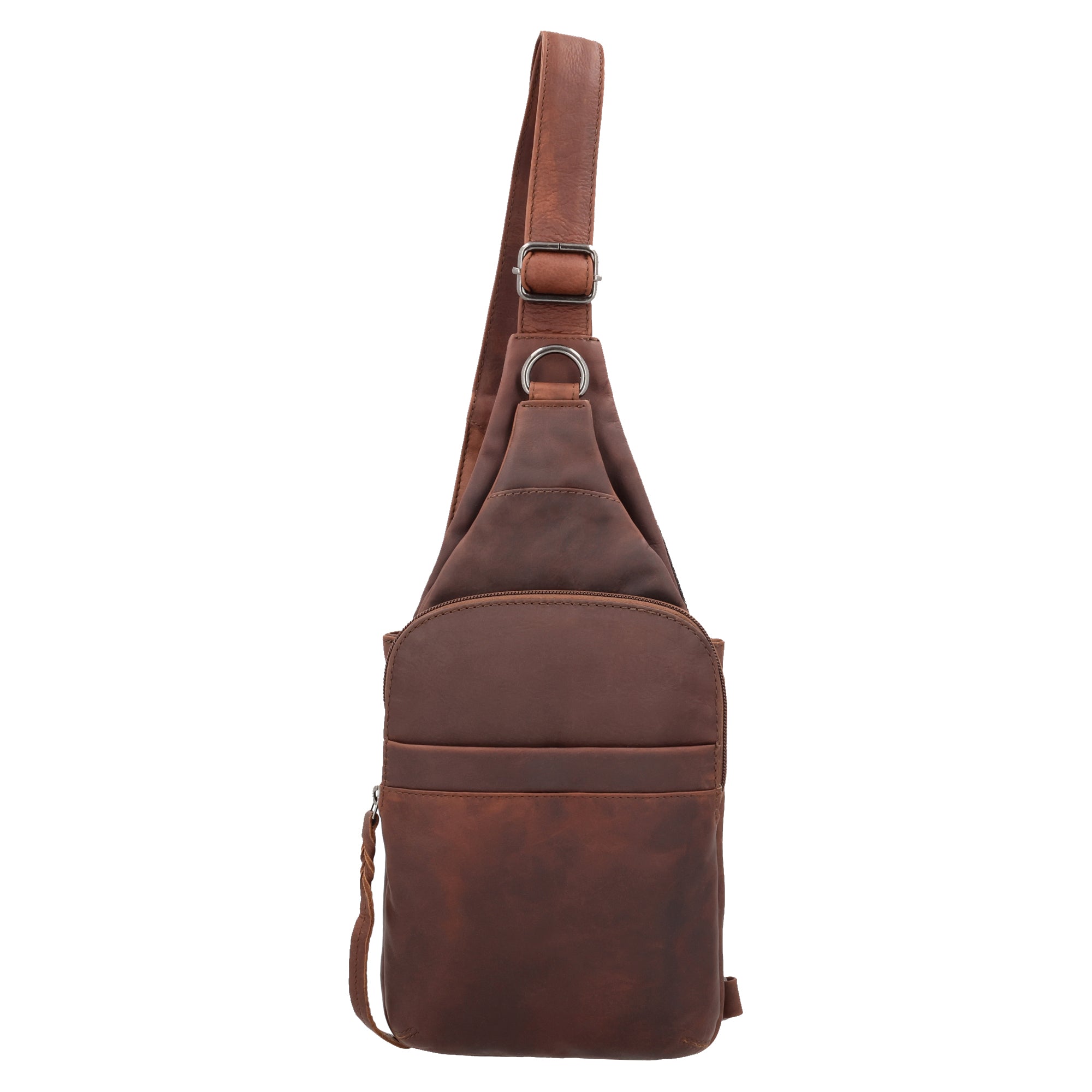 Concealed Carry Unisex Dakota Leather Sling by Lady Conceal - Magnetic Firearm Bag - Fast Draw CCW bag - Universal Holster Pistol Sling - Unisex Gun Leather Backpack - Anti-Theft Gun Bag with Locking Zippers
