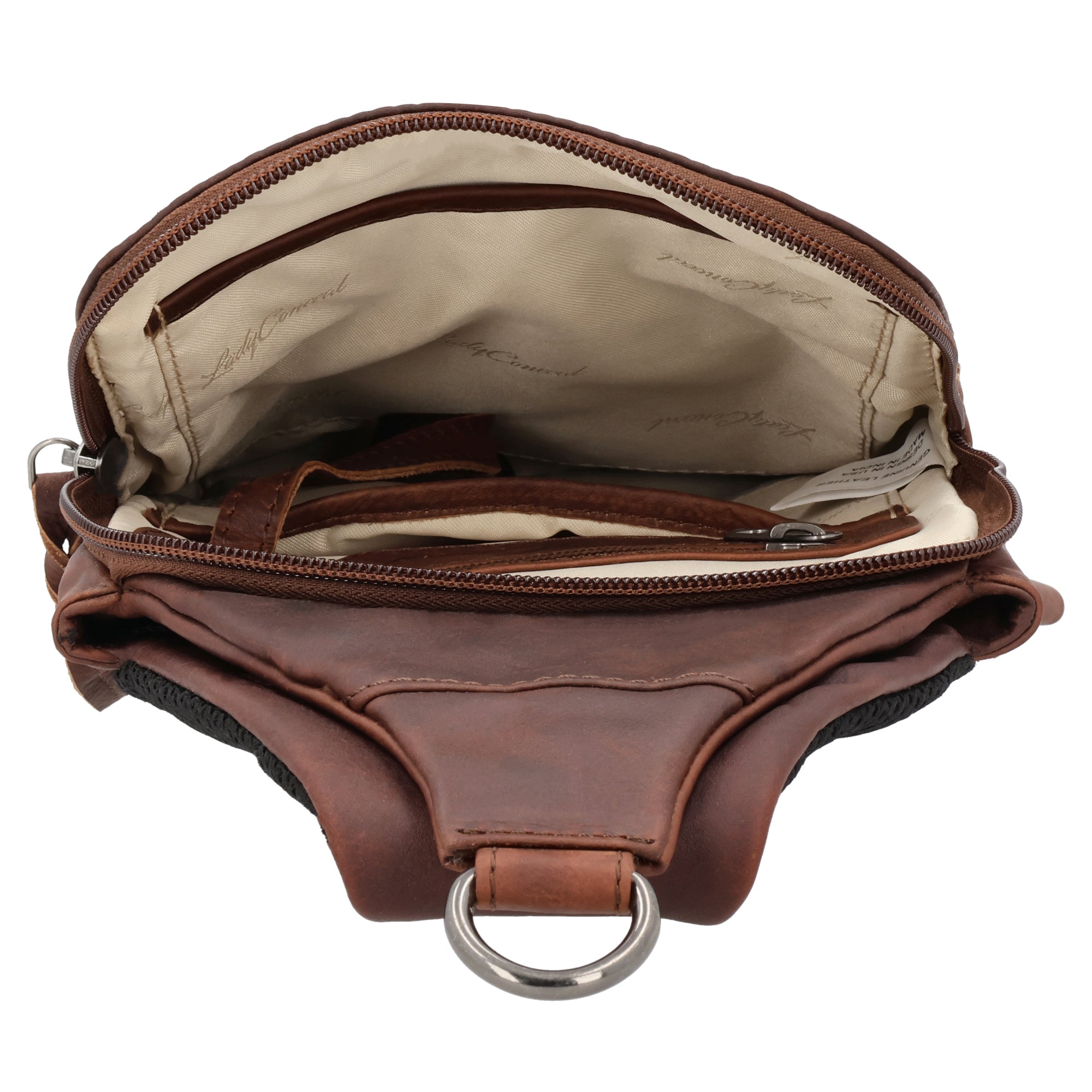 Concealed Carry Unisex Dakota Leather Sling by Lady Conceal - Magnetic Firearm Bag - Fast Draw CCW bag - Universal Holster Pistol Sling - Unisex Gun Leather Backpack - Anti-Theft Gun Bag with Locking Zippers