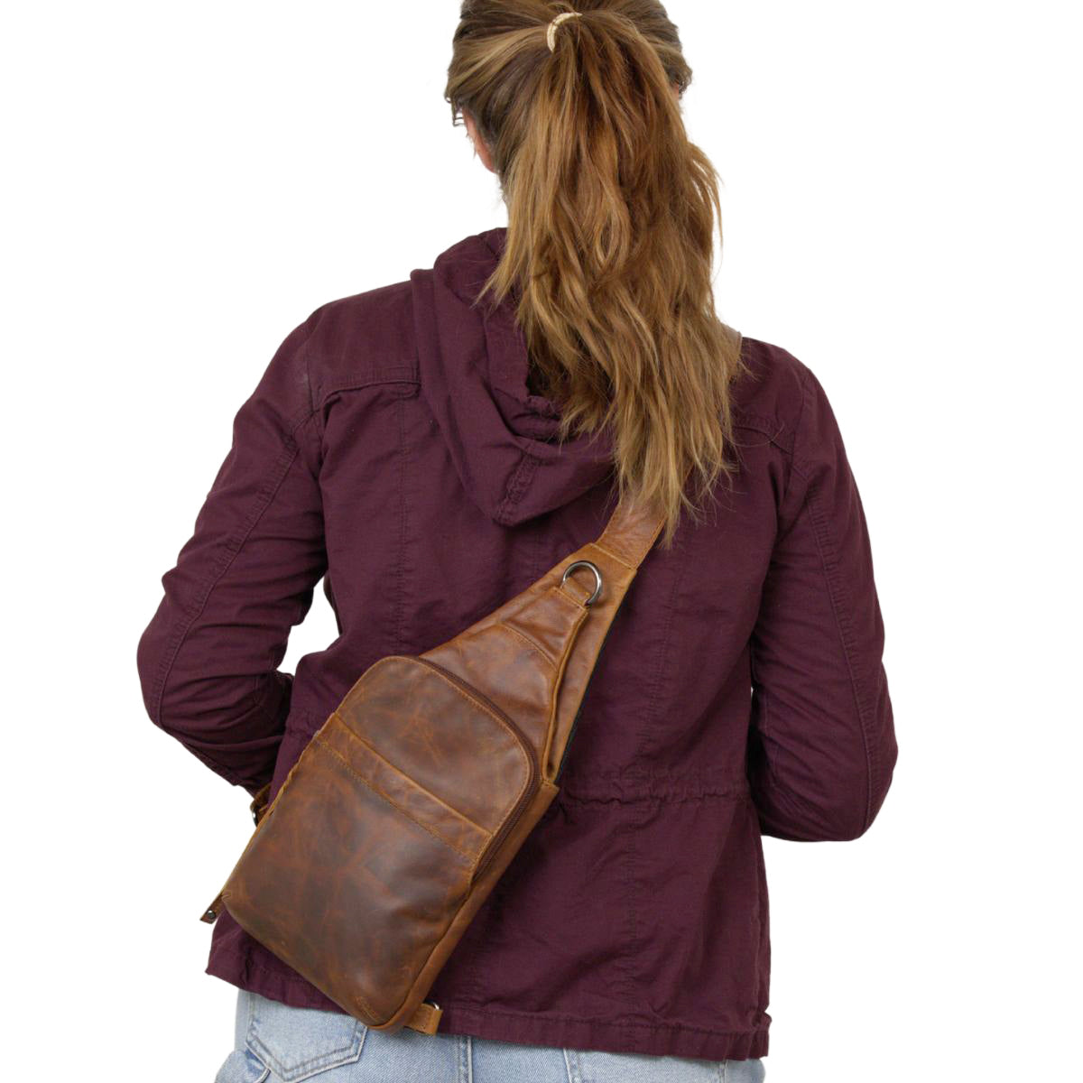 Unisex Dakota Concealed Carry Sling Cognac