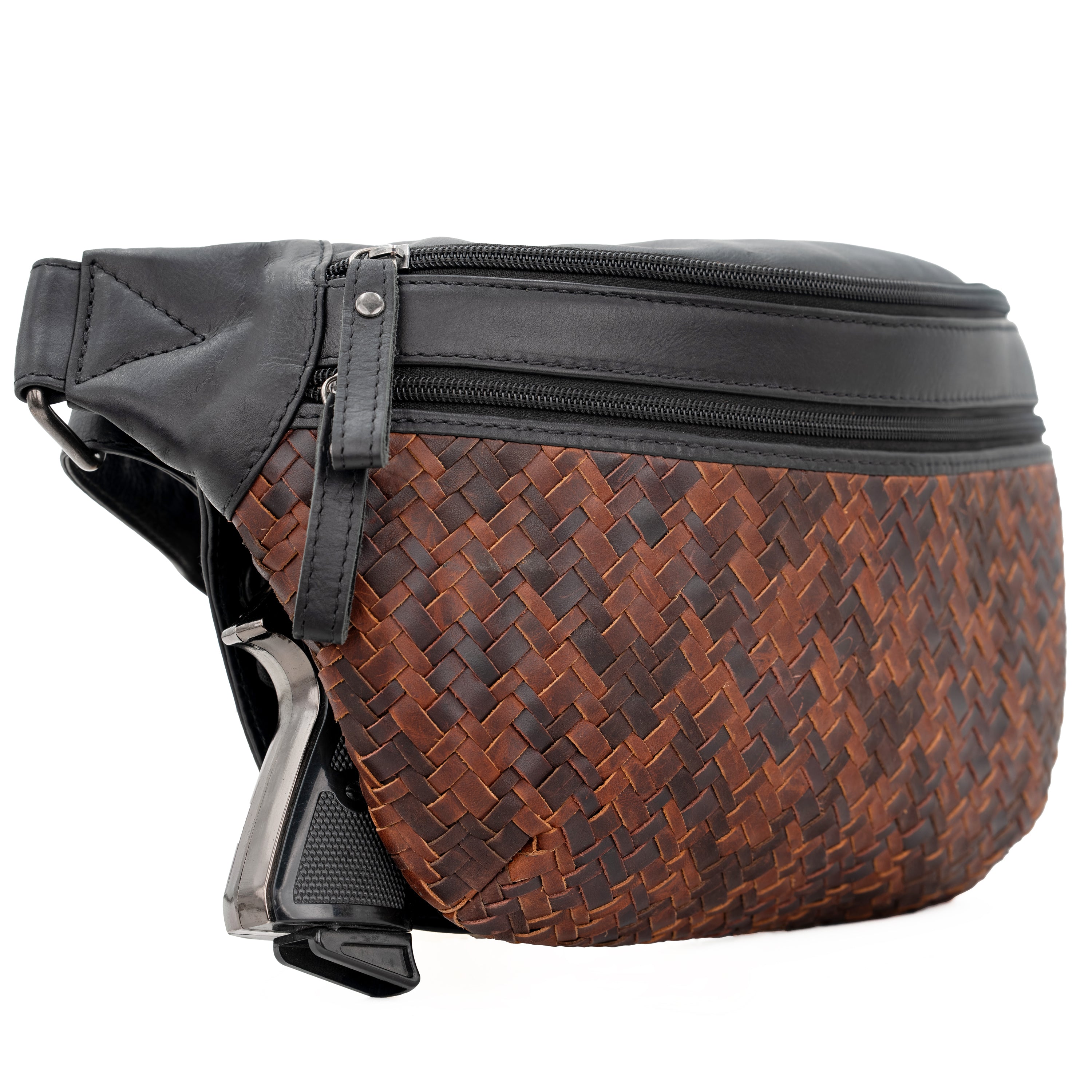 Concealed Carry Haisley Woven Magnetic Leather Sling by Lady Conceal