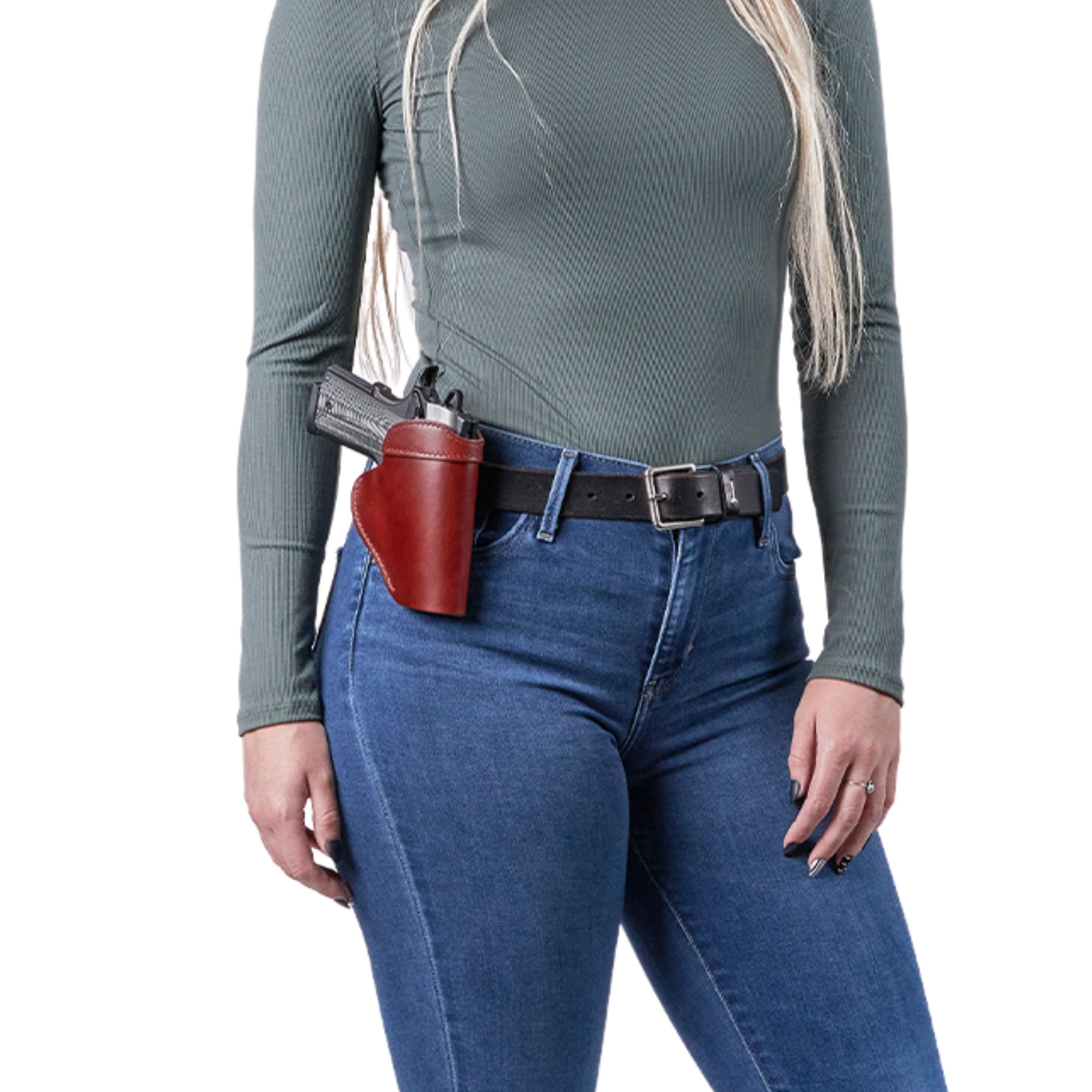 Unisex Inside Waistband Left-Handed Leather Holster by DS Conceal - Leather Holster by DS Conceal - Lady Conceal - leather air gun case - leather gun case - leather gun cases pistol - vintage leather gun case - Leather gun case Lumbar Gun - Genuine Leather Gun Cases - antique leather gun case soft