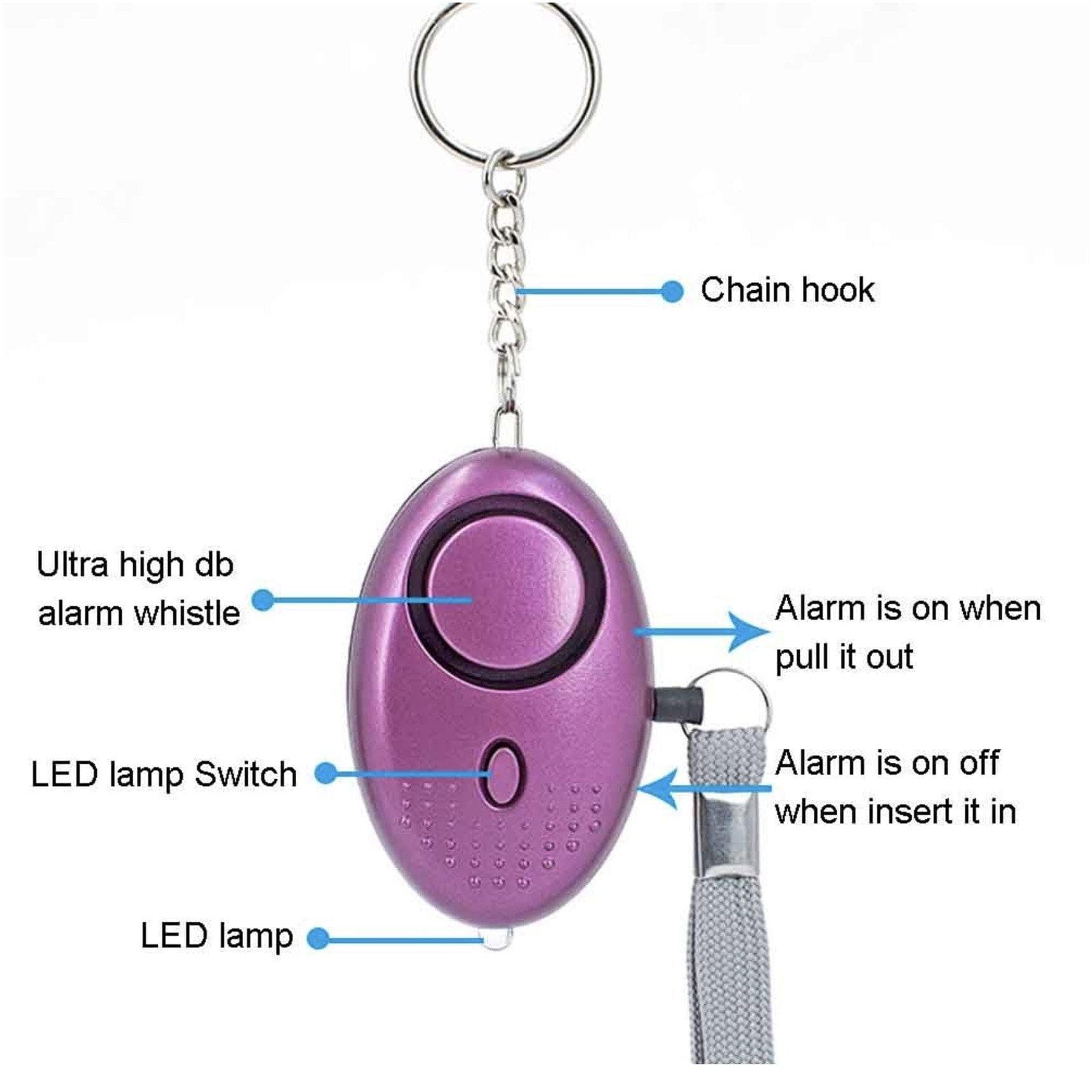 Personal Self-Defense Security Alarm Keychains - Lady Conceal - Protective Alarm - self defence keychain - self defence kit - Security Alarm Keychain - Self-Defense kit