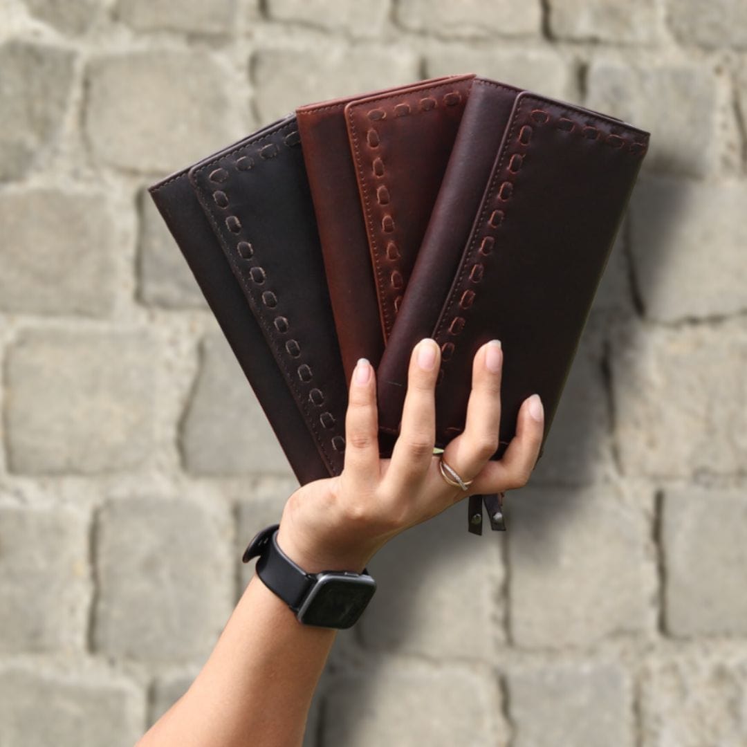 Hope RFID Leather Laced Wallet - Matching Wallet for Conceal Carry Purse - brown leather clutch wallet - leather clutch wallet purse bag - classic leather clutch wallet - gray leather clutch wallet small wallets for women - mini wallet - ladies wallet purse - women wallet sale - best small wallets for women