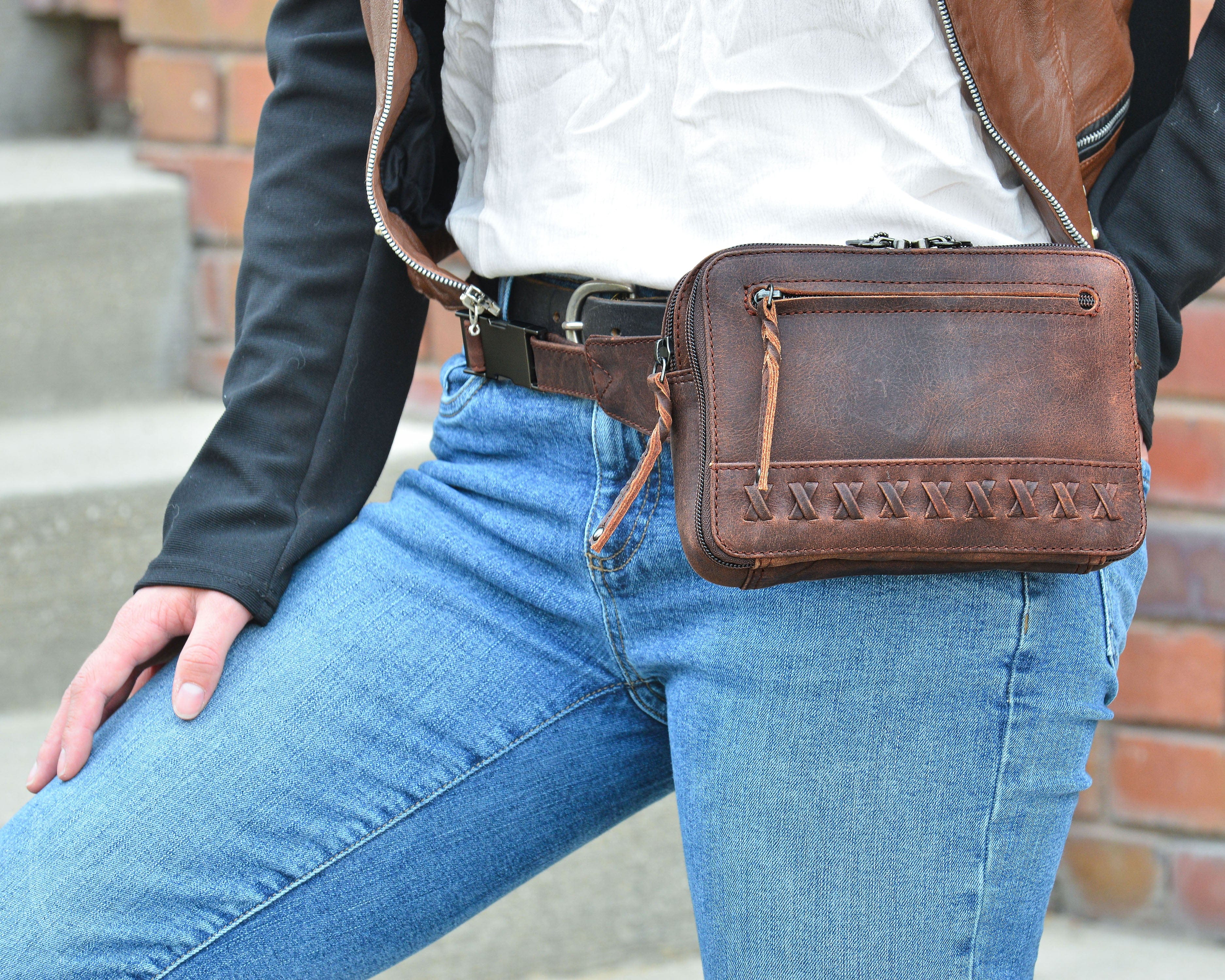 Concealed Carry Kailey Leather Purse Pack - Lady Conceal - Concealed Carry Purse - most popular crossbody bag - crossbody handgun bag - crossbody bags for everyday use - Lady Conceal - Unique Hide Purse - Locking YKK Purse - Fanny Pack for Gun and Pistol - Easy CCW - Fast Draw Bag - Secure Gun Bag