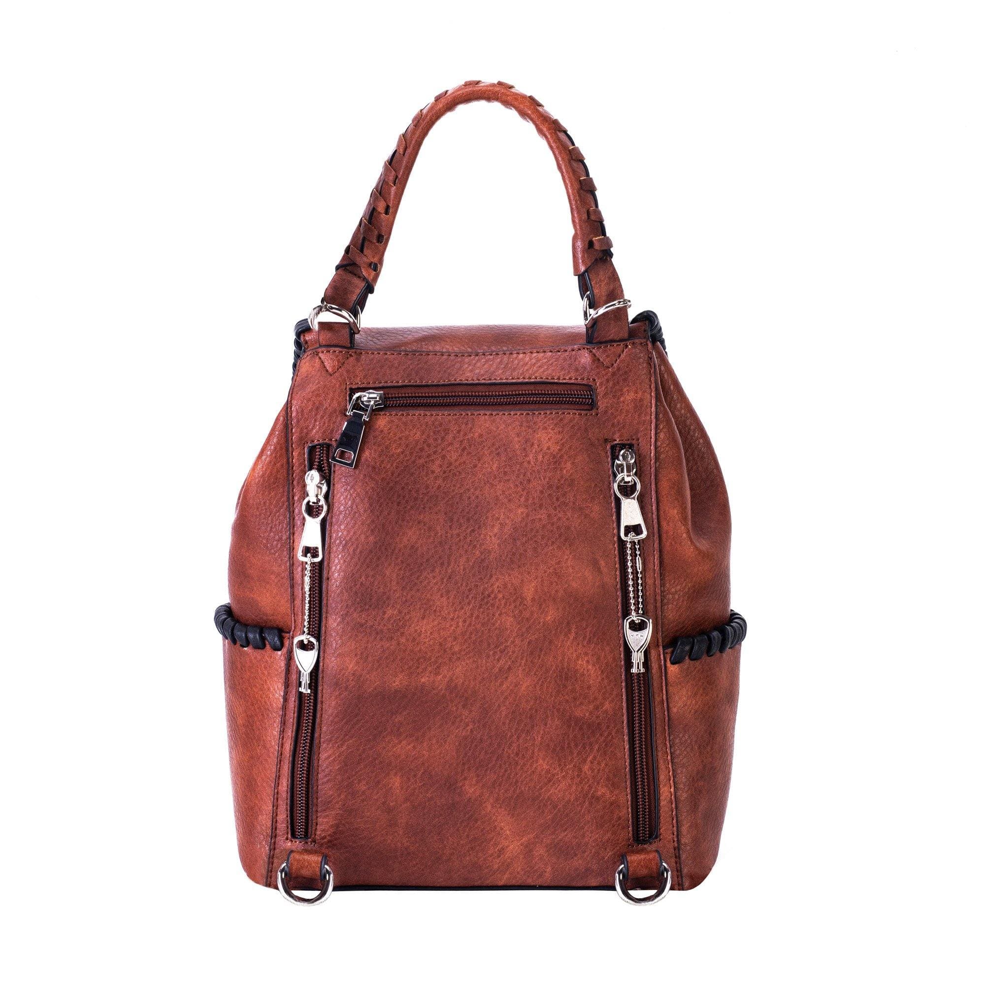Concealed Carry Madelyn Backpack - Lady Conceal Bags - Lady Conceal - Backpack with Universal Holster - Locking YKK - Backpack for Conceal Carry - best gun carry backpack - Pistol and Firearm Bag - Western Hide Backpack - Boho Stylish Backpack for Women - Universal Holster Bag - Women's Concealed Carry Bagpack - premium leather backpack