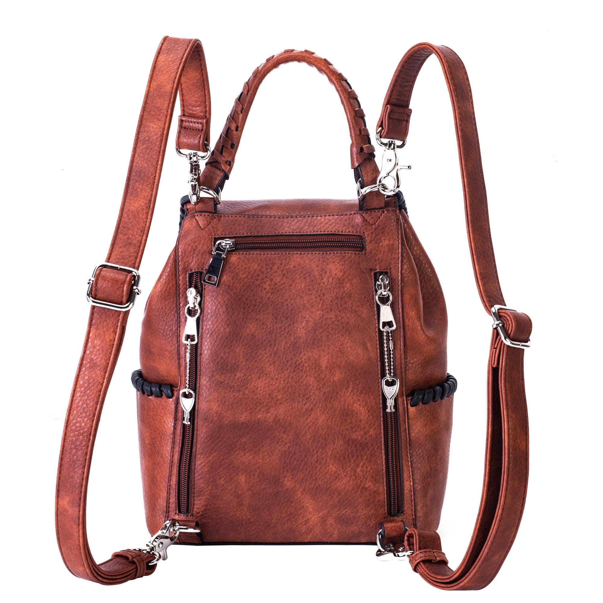 Concealed Carry Madelyn Backpack - Lady Conceal Bags - Lady Conceal - Backpack with Universal Holster - Locking YKK - Backpack for Conceal Carry - best gun carry backpack - Pistol and Firearm Bag - Western Hide Backpack - Boho Stylish Backpack for Women - Universal Holster Bag - Women's Concealed Carry Bagpack - premium leather backpack