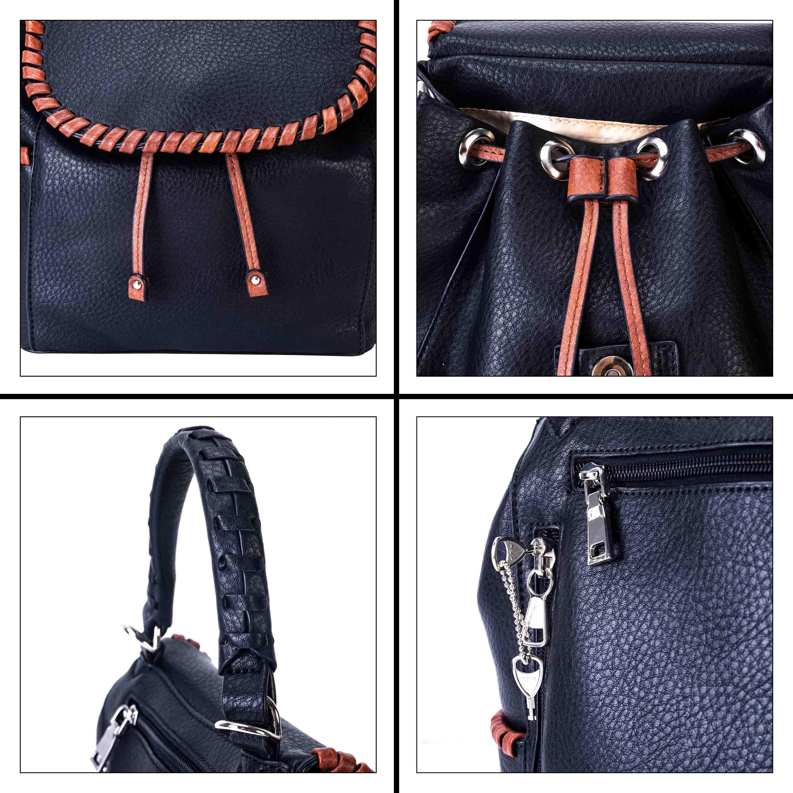 Concealed Carry Madelyn Backpack - Lady Conceal Bags - Lady Conceal - Backpack with Universal Holster - Locking YKK - Backpack for Conceal Carry - best gun carry backpack - Pistol and Firearm Bag - Western Hide Backpack - Boho Stylish Backpack for Women - Universal Holster Bag - Women's Concealed Carry Bagpack - premium leather backpack