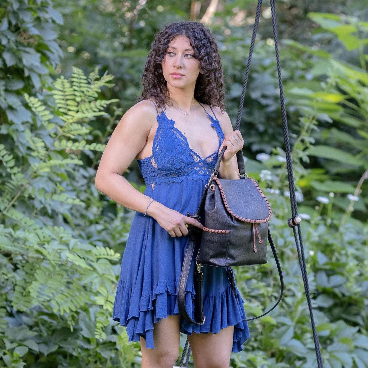 Concealed Carry Madelyn Backpack - Lady Conceal Bags - Lady Conceal - Backpack with Universal Holster - Locking YKK - Backpack for Conceal Carry - best gun carry backpack - Pistol and Firearm Bag - Western Hide Backpack - Boho Stylish Backpack for Women - Universal Holster Bag - Women's Concealed Carry Bagpack - premium leather backpack
