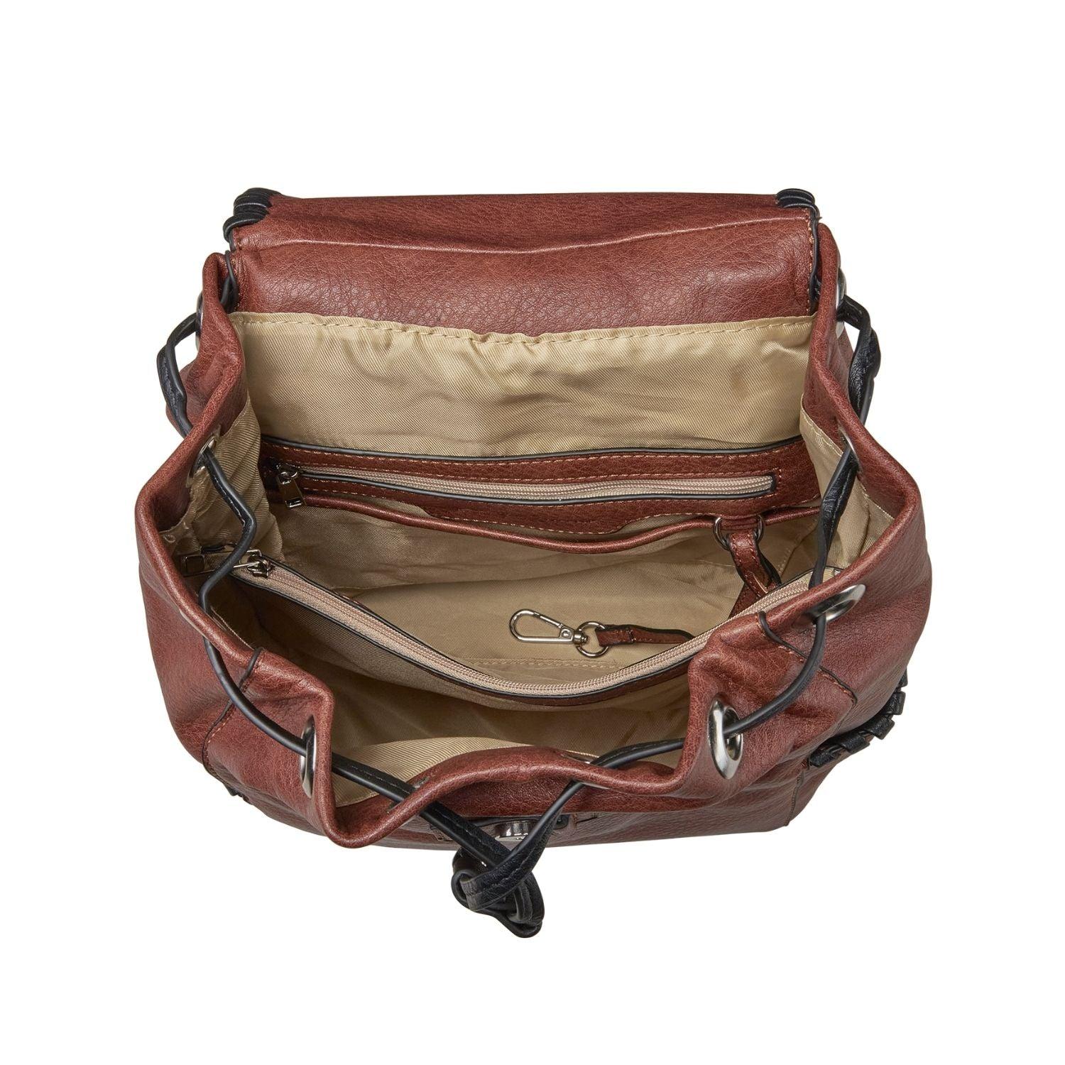 Concealed Carry Madelyn Backpack - Lady Conceal Bags - Lady Conceal - Backpack with Universal Holster - Locking YKK - Backpack for Conceal Carry - best gun carry backpack - Pistol and Firearm Bag - Western Hide Backpack - Boho Stylish Backpack for Women - Universal Holster Bag - Women's Concealed Carry Bagpack - premium leather backpack