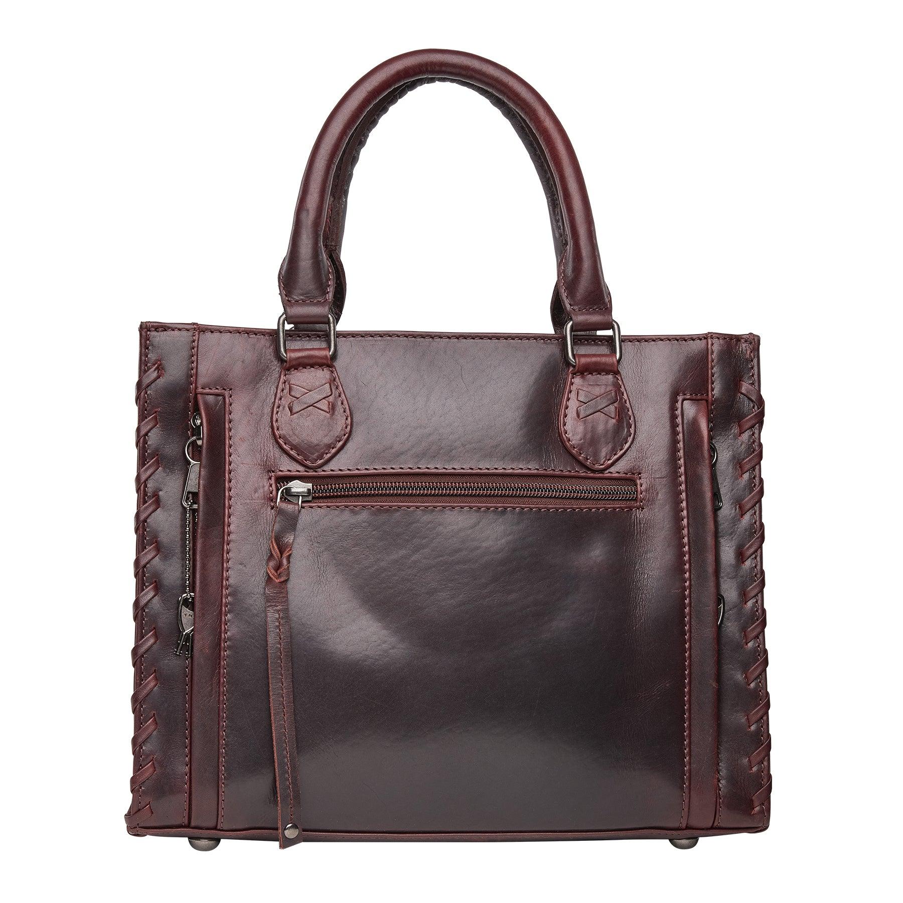 Concealed Carry Emma Leather Satchel - Designer Concealed Carry Purse - YKK Locking Purse with Universal Holster - Leather Bag For Gun Owners - Easy Conceal Carry - CCW Purse for Women - Conceal and Carry purse for Handgun - Designer Luxury Conceal Carry Handbag - Handbag Gun and Pistol Bag - Handbag for concealed gun - Hidden Gun Bag