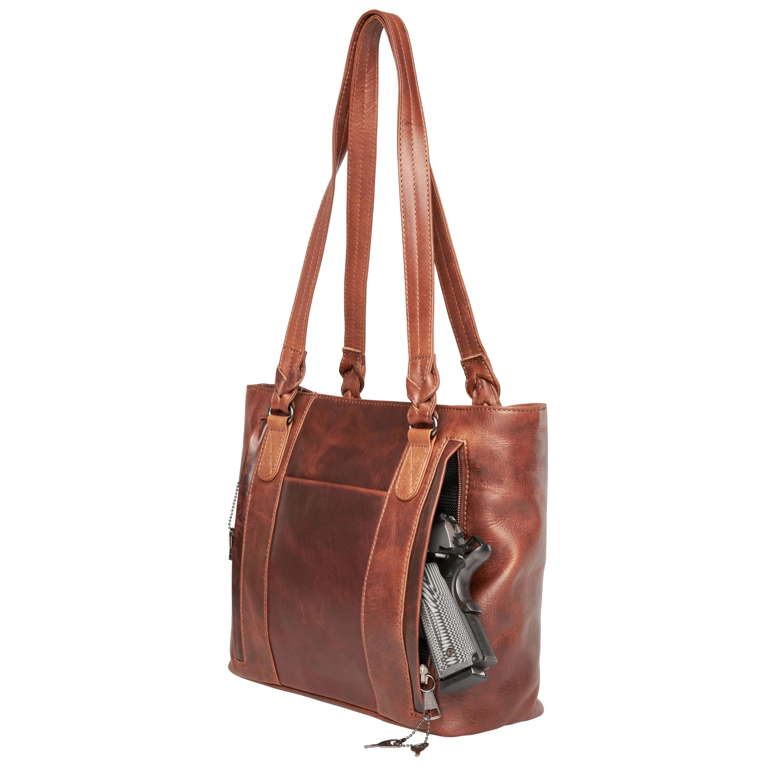 Concealed Carry Peyton Leather Tote for Women Lady Conceal - YKK Locking & Universal Holster - Designer Luxury Leather Carry Handbag - carry Handbag for gun carry - Unique Tote gun Handbag - designer backpack purse - designer purse sale - designer purse sales - womens designer purse sale - Peyton Leather Tote - designer lady purse concealed carry gun Handbag - concealed carry Handbag for woman- Easy Conceal Carry and Draw Purse -