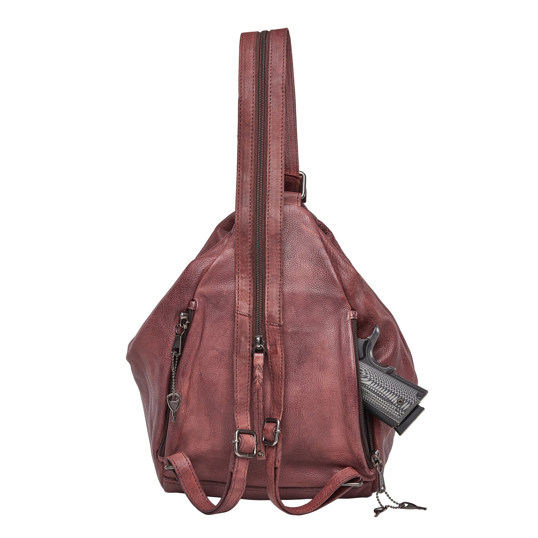 Concealed Carry Marley Unisex Backpack - YKK Locking Zippers and Universal Holsters for Gun - Outdoor Bag for Gun Owner - Backpack for Conceal Carry - best gun carry backpack - Pistol and Firearm Bag - Western Hide Backpack - Boho Stylish Backpack for Women - Universal Holster Bag - Marley Unisex Backpack - Women's Concealed Carry Bagpack - premium leather backpack