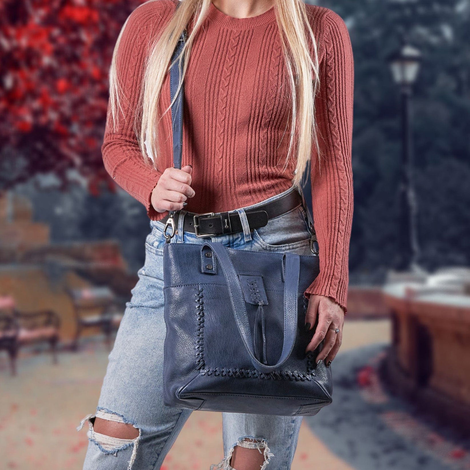 Concealed Carry Eden Tote with Universal Holster for Gun - Women conceal carry purse for pistol - Designer Luxury Conceal Carry Handbag - YKK Locking Zippers and Universal Holster - Comfortable Concealed Carry - crossbody bags for everyday use - most popular crossbody bag