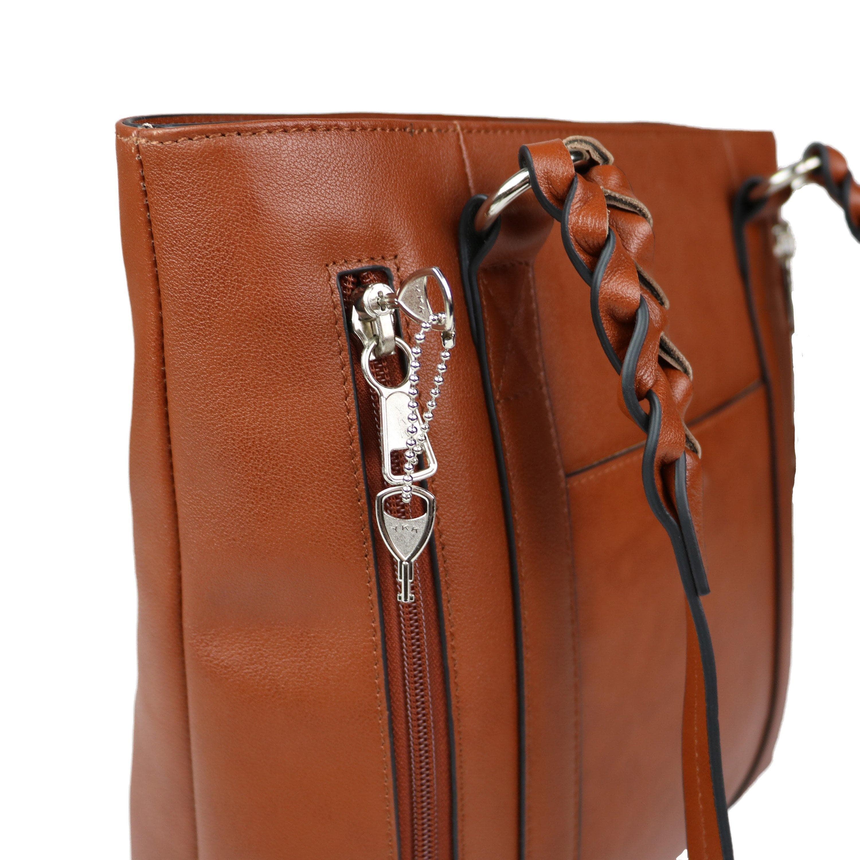 Concealed Carry Bella Leather Tote - Women's Purse for Pistol - Locking Purse with pistol slot - Leather Conceal Carry purse for Women - Concealed carry purse holster - Conceal Carry Handbag for Pistol - Handgun Bags for Women