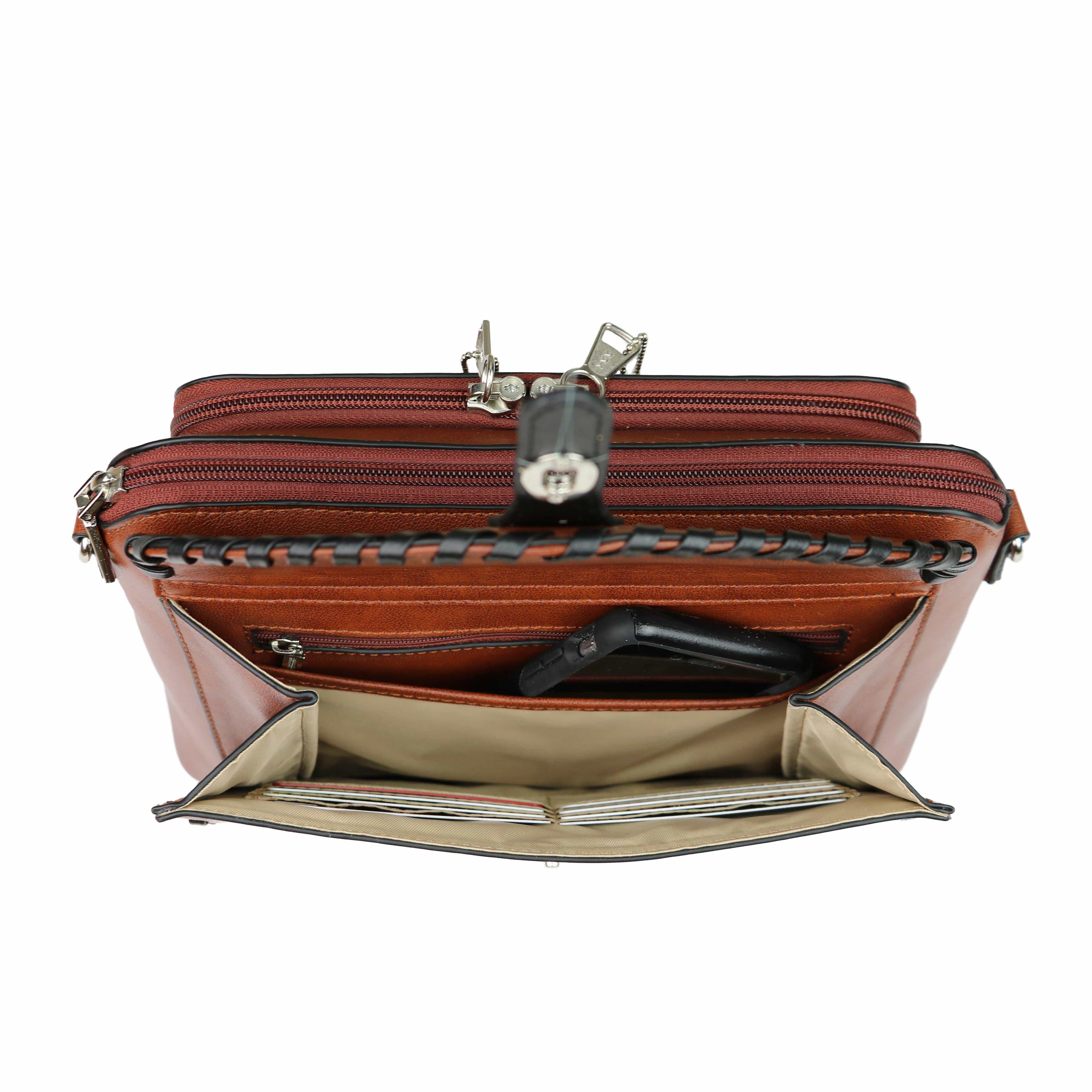 Concealed Carry Evelyn Leather Crossbody - Lady Conceal - soft leather shoulder bags for women's - crossbody bags for everyday use - most popular crossbody bag - crossbody bags for guns - crossbody handgun bag - Unique Hide Purse - Conceal Carry Western Purse - Stylish Carry Evelyn Leather Bag - Bag for Conceal Carrying Women - - Gun Bag for Women