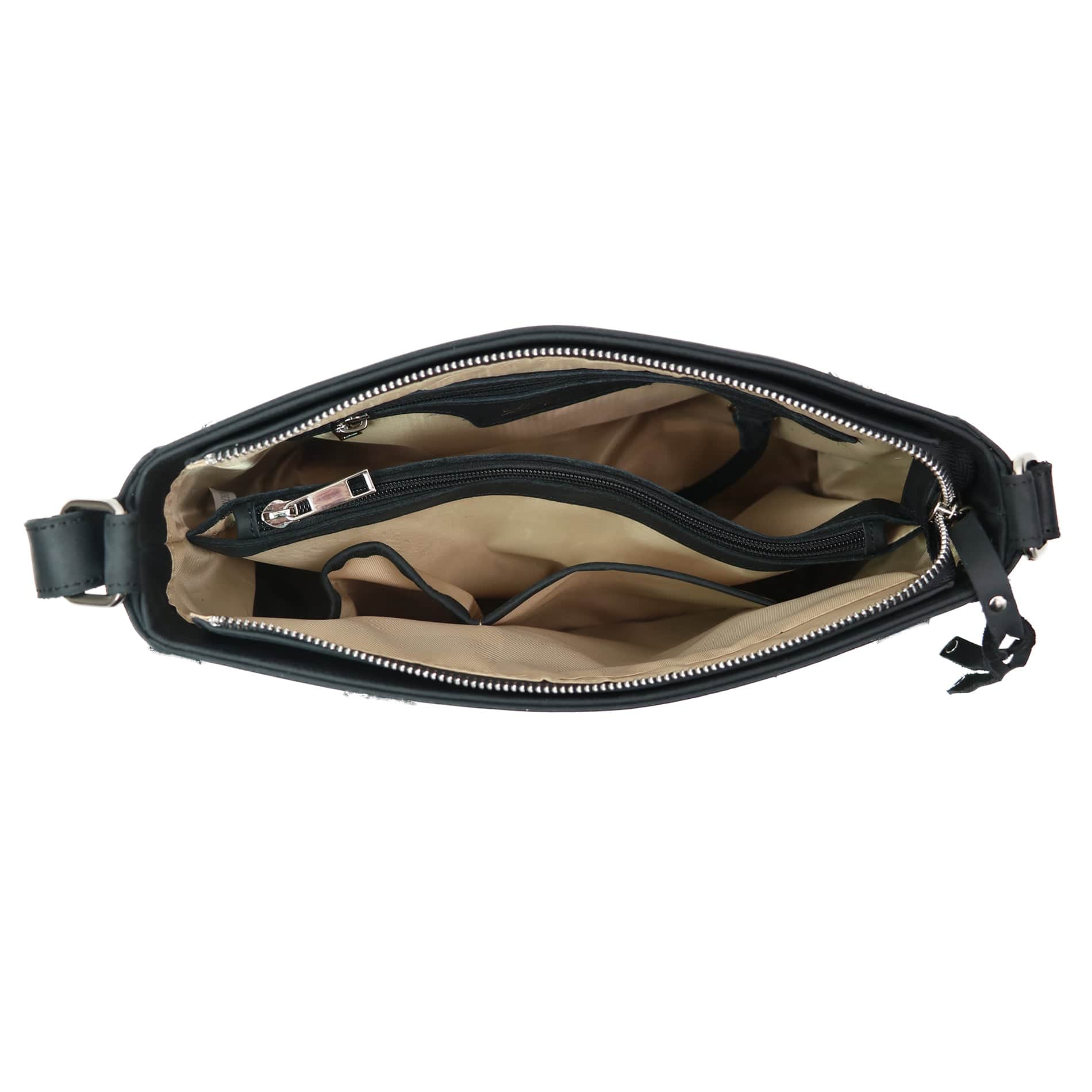Concealed Carry Delaney Leather Crossbody - Locking Crossbody for Pistol - Designer Concealment Crossbody bag- Discreet Conceal and Carry Crossbody for Women - Designer Leather Crossbody CCW Bag - Locking Conceal and Carry Purse with Universal Holster for Handguns - Best Crossbody for Concealed Carry