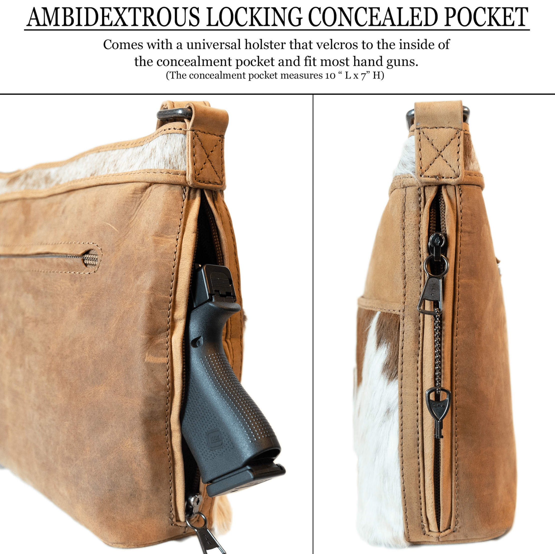 Concealed Carry Diana Crossbody by UC Leather Company - soft leather shoulder bags for women's - crossbody bags for everyday use - most popular crossbody bag - crossbody bags for guns - crossbody handgun bag - Unique Hide Purse - Conceal Carry Western Purse - Stylish CCW Bag - Bag for Conceal Carrying Women - - Gun Bag for Women