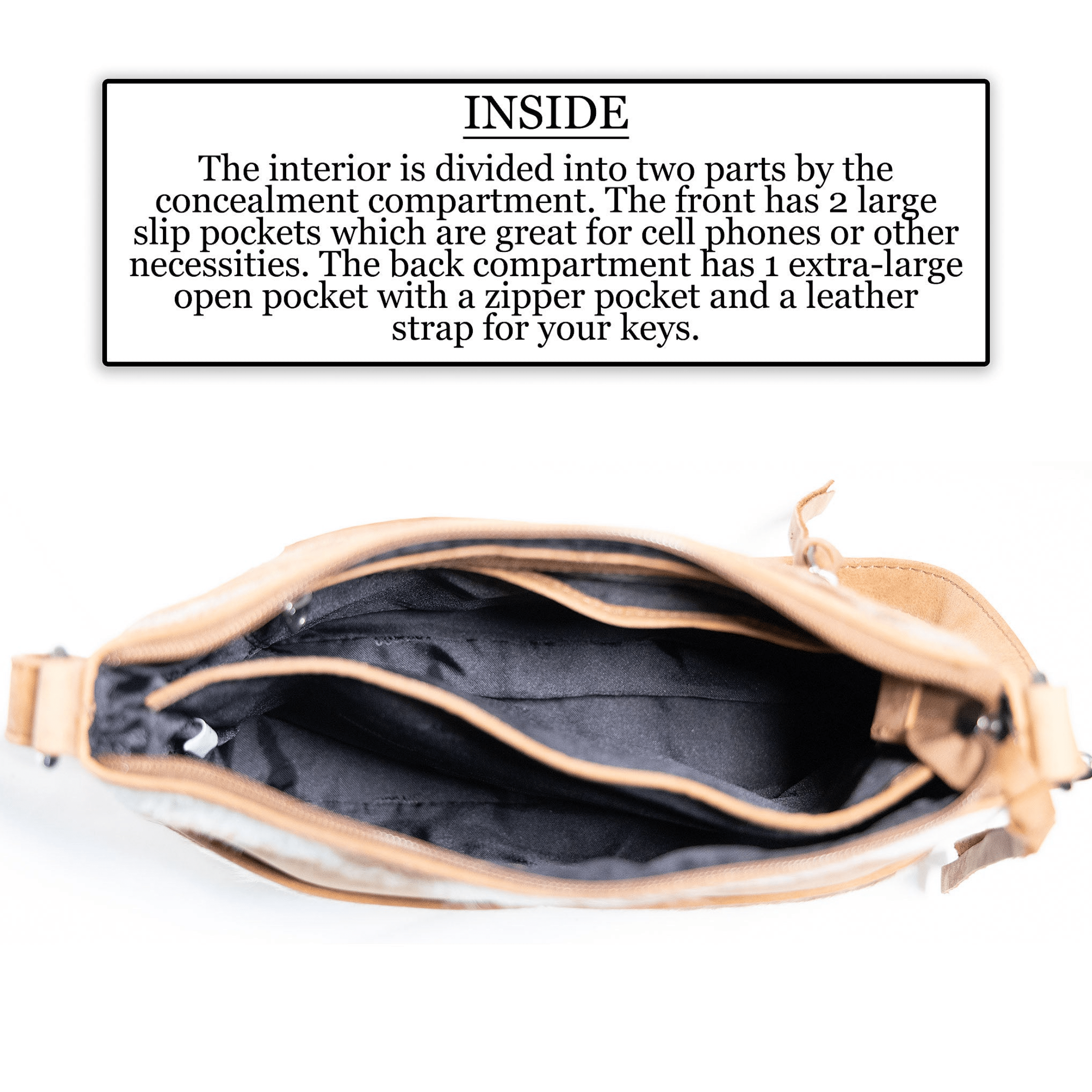 Concealed Carry Diana Crossbody by UC Leather Company - soft leather shoulder bags for women's - crossbody bags for everyday use - most popular crossbody bag - crossbody bags for guns - crossbody handgun bag - Unique Hide Purse - Conceal Carry Western Purse - Stylish CCW Bag - Bag for Conceal Carrying Women - - Gun Bag for Women
