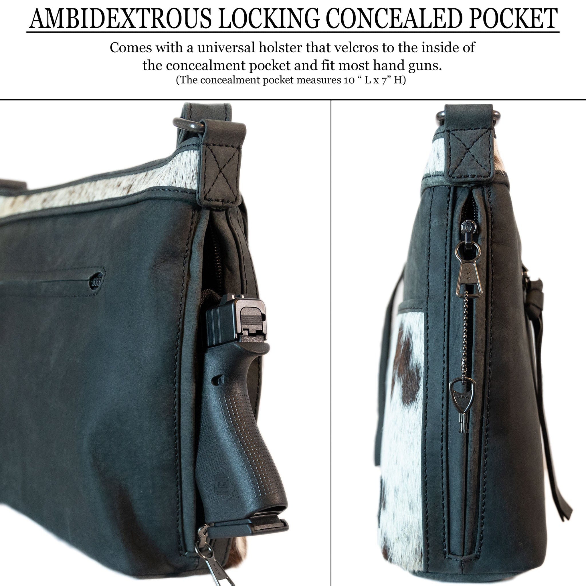 Concealed Carry Diana Crossbody by UC Leather Company - soft leather shoulder bags for women's - crossbody bags for everyday use - most popular crossbody bag - crossbody bags for guns - crossbody handgun bag - Unique Hide Purse - Conceal Carry Western Purse - Stylish CCW Bag - Bag for Conceal Carrying Women - - Gun Bag for Women