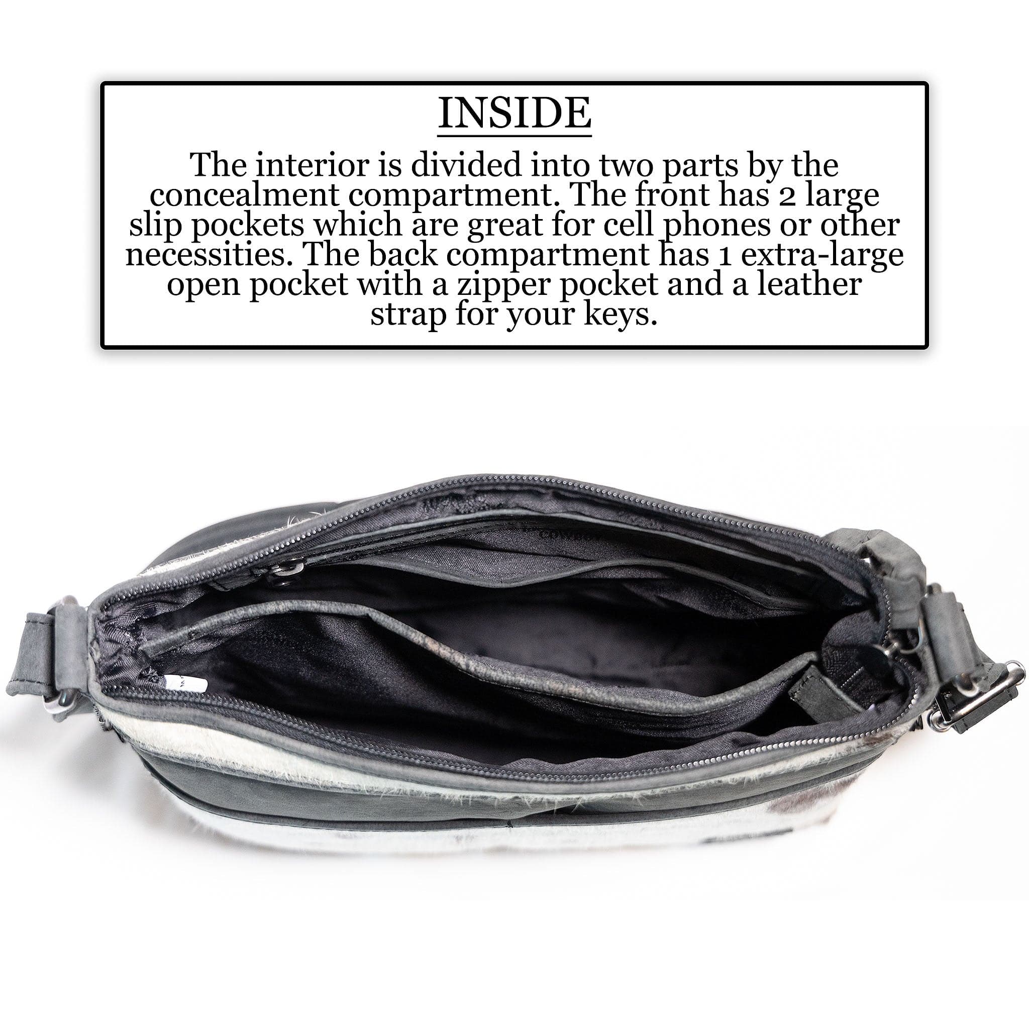 Concealed Carry Diana Crossbody by UC Leather Company - soft leather shoulder bags for women's - crossbody bags for everyday use - most popular crossbody bag - crossbody bags for guns - crossbody handgun bag - Unique Hide Purse - Conceal Carry Western Purse - Stylish CCW Bag - Bag for Conceal Carrying Women - - Gun Bag for Women