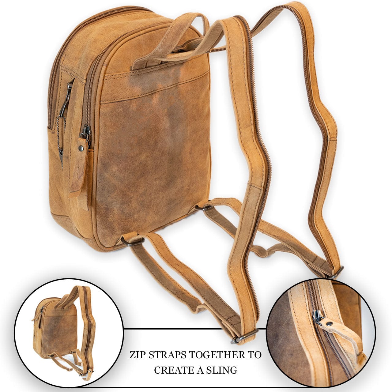 Concealed Carry Daisy Backpack by UC Leather Company - Backpack for Conceal Carry - best gun carry backpack - Pistol and Firearm Bag - Western Hide Backpack - Boho Stylish Backpack for Women - Universal Holster Bag - Women's Concealed Carry Bagpack - premium leather backpack