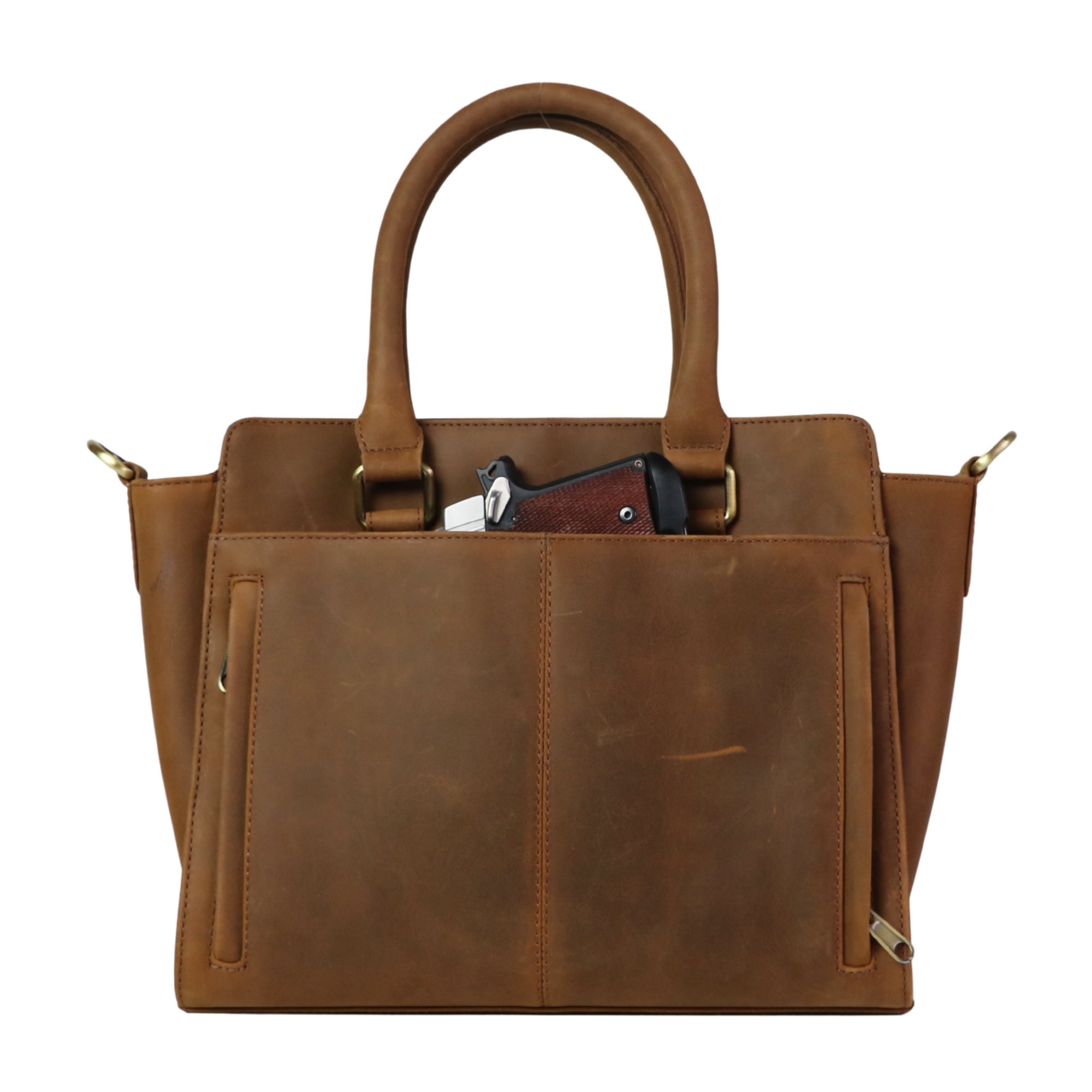 #230 Vintage Brown Concealed Carry Satchel