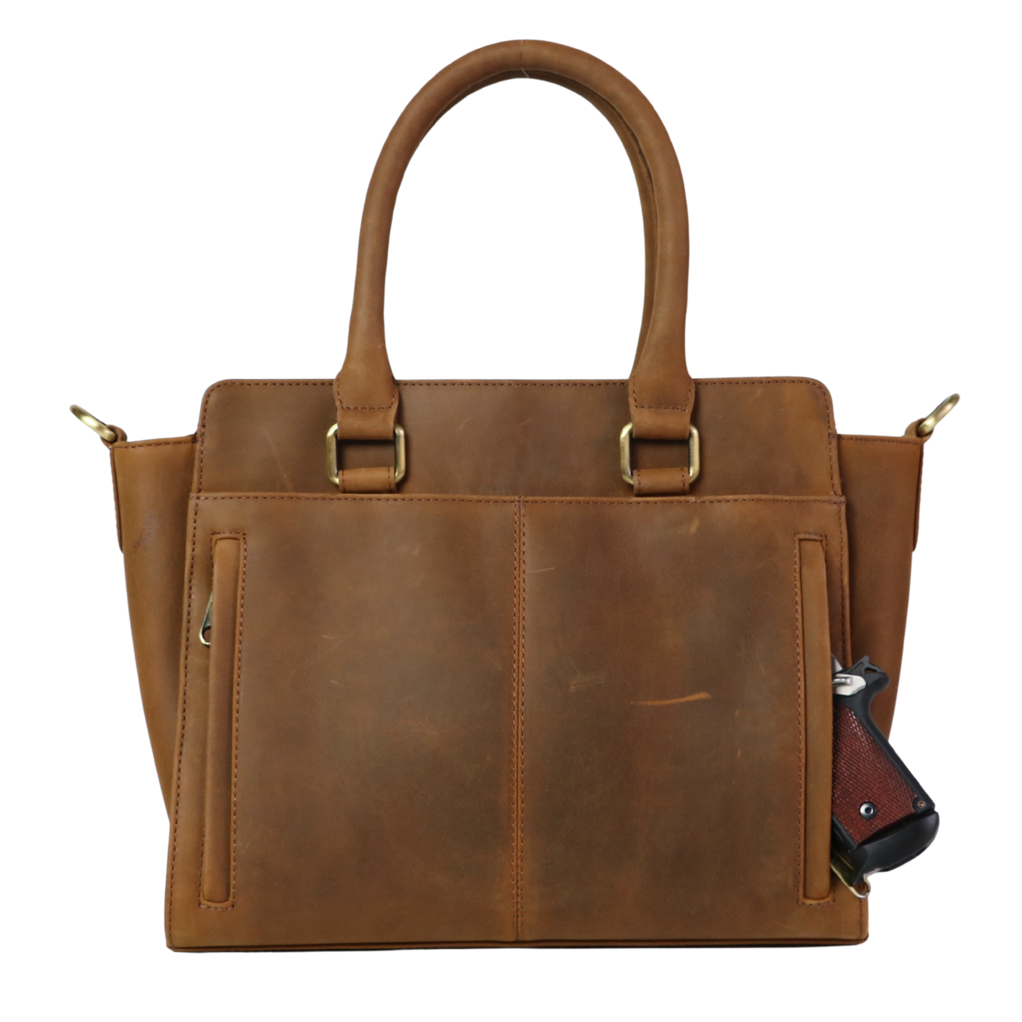 #230 Vintage Brown Concealed Carry Satchel