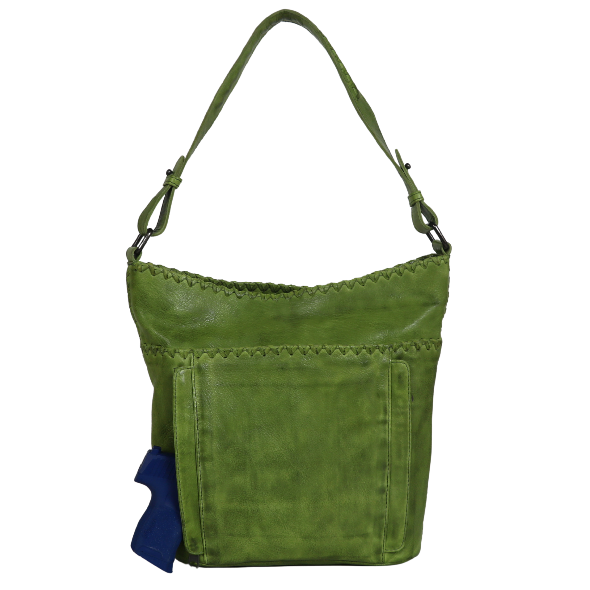 #234 Green Leather Concealed Carry Hobo