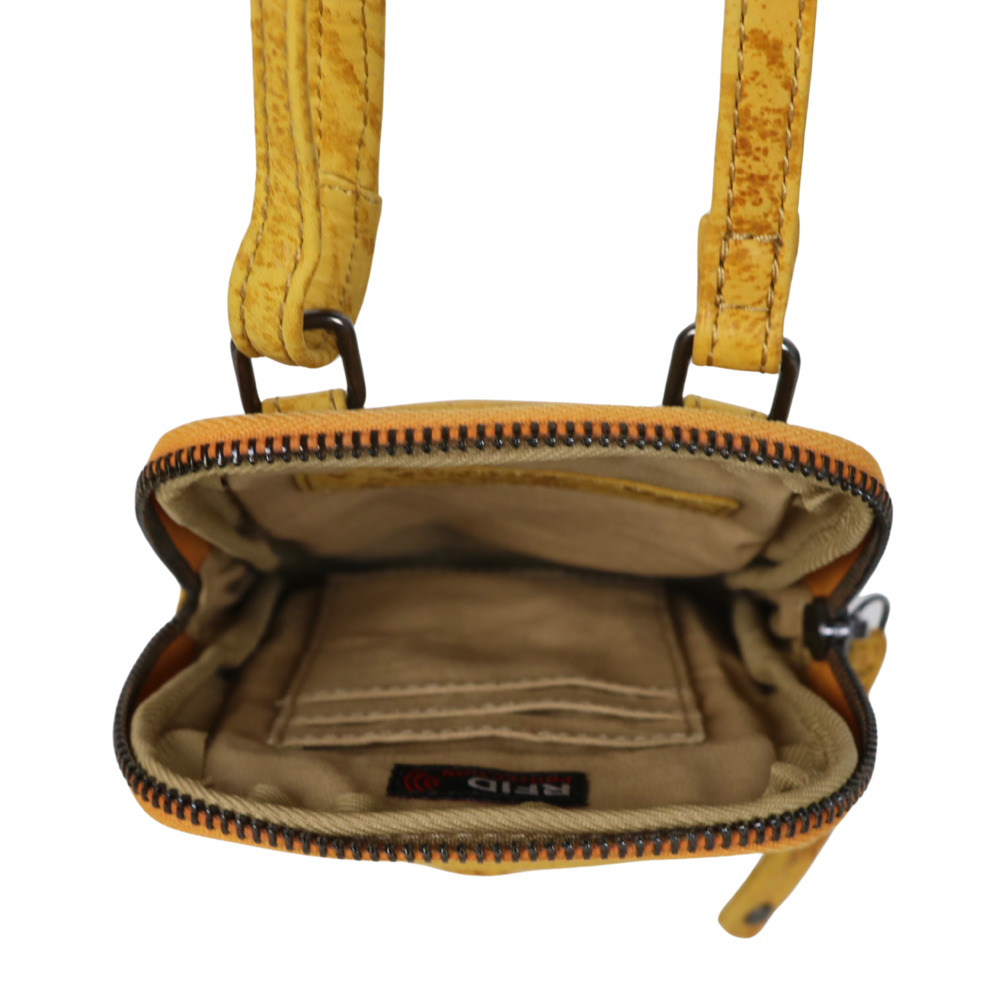 #240 Yellow RFID-Protected Crossbody Organizer