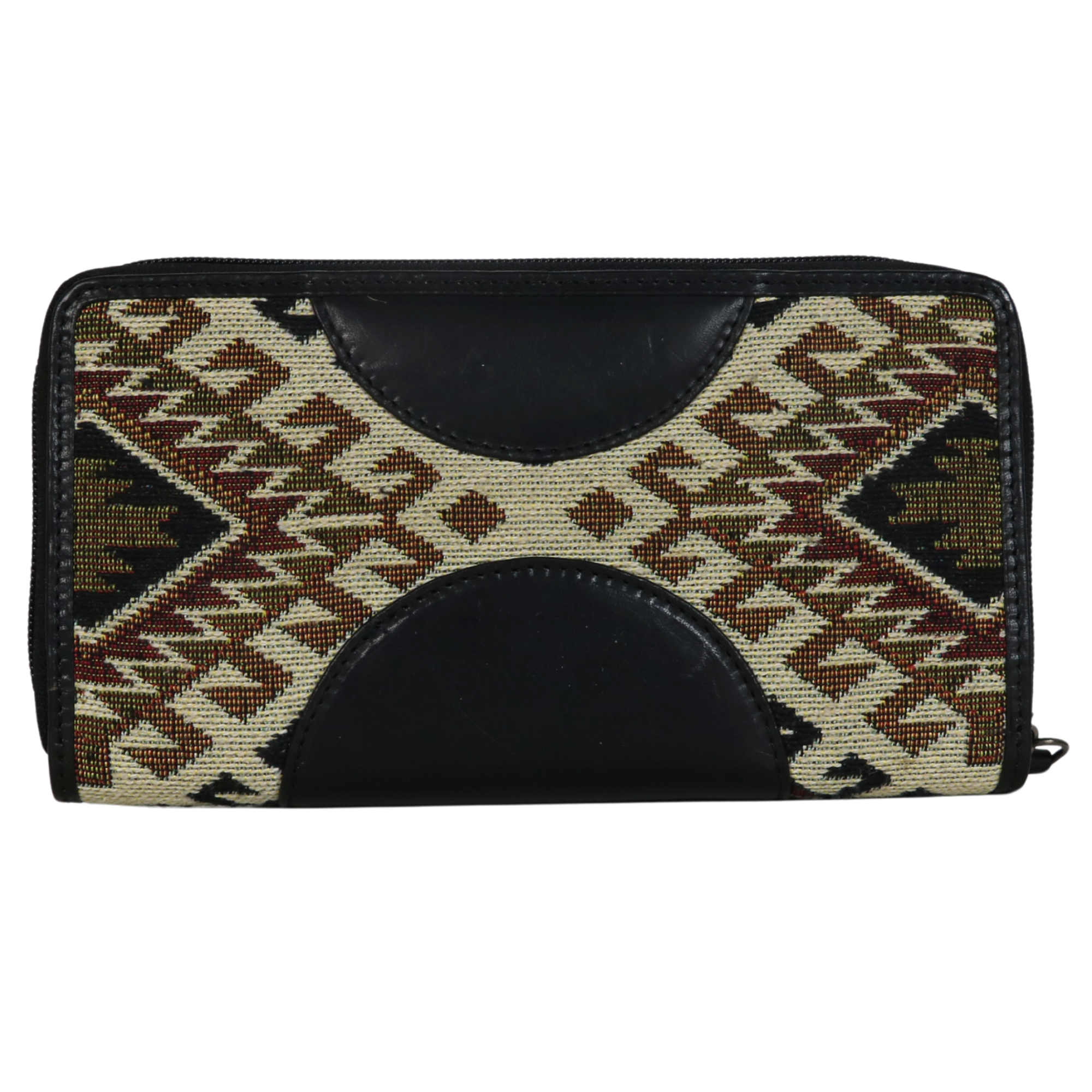 #252 Black and White Western Wallet with RFID