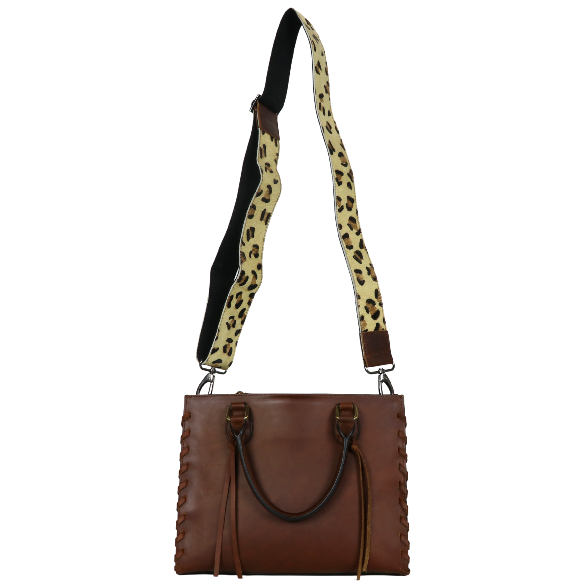 #255 Emma Concealed Carry Satchel with Cheetah strap